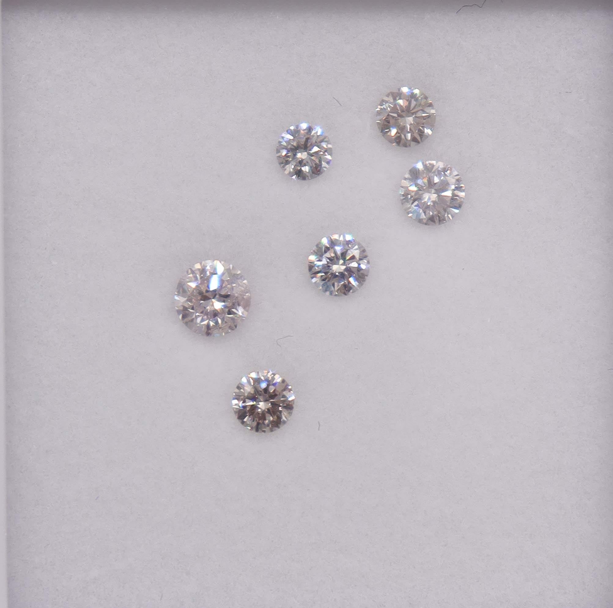 Luxury Promise 1.03ct PINK DIAMONDS ROUND 6pcs DXBN0720