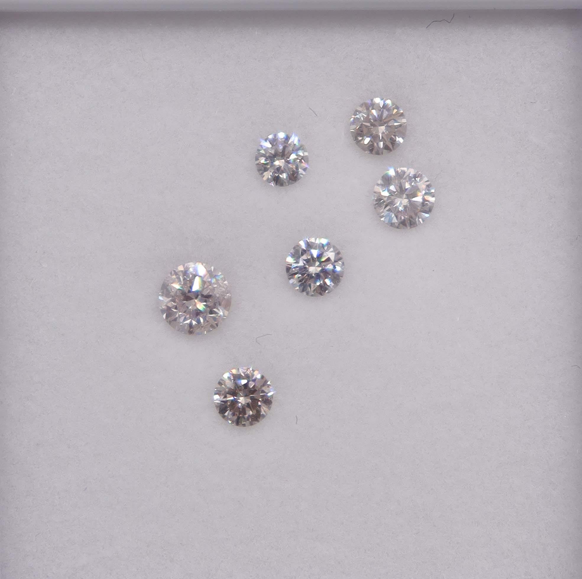 Luxury Promise 1.03ct PINK DIAMONDS ROUND 6pcs DXBN0720