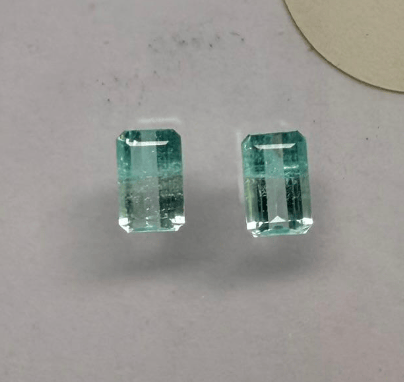 Luxury Promise 1.07CT EMERALD CUT NIGERIAN PARAIBA PAIR DXBCS6203