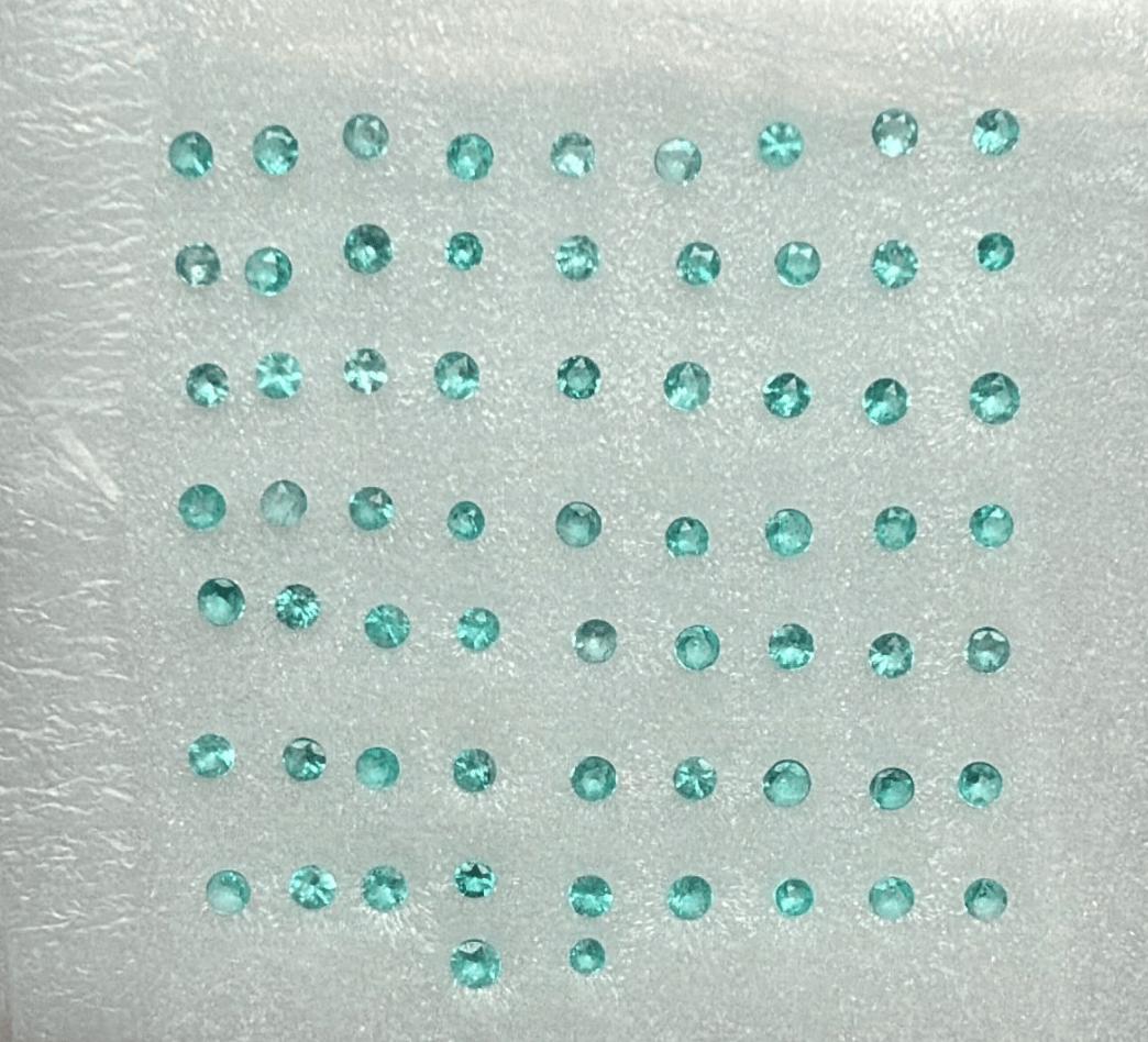 Luxury Promise 1.13ct ROUND SHAPE BRAZIL PARAIBA SET DXBCS6088