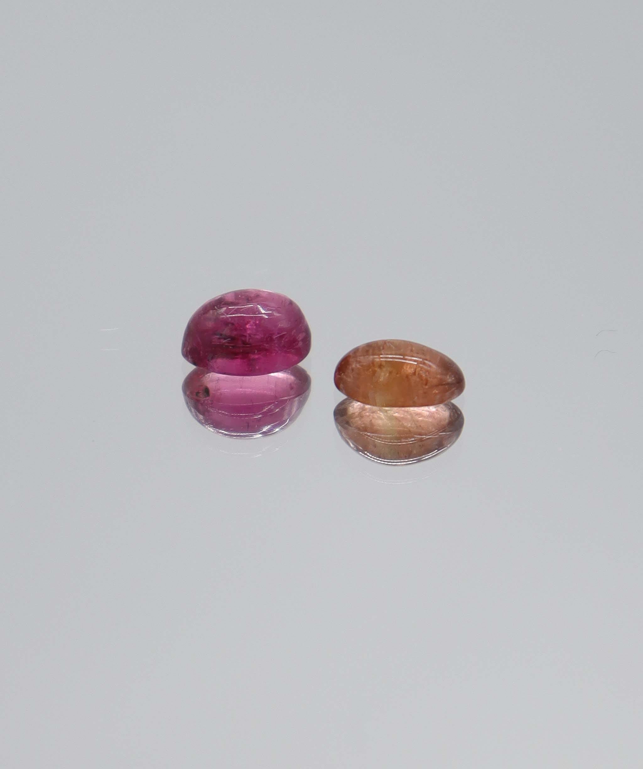 Luxury Promise 1.23ct Toumaline Cabochon oval PAIR DXBCS5893