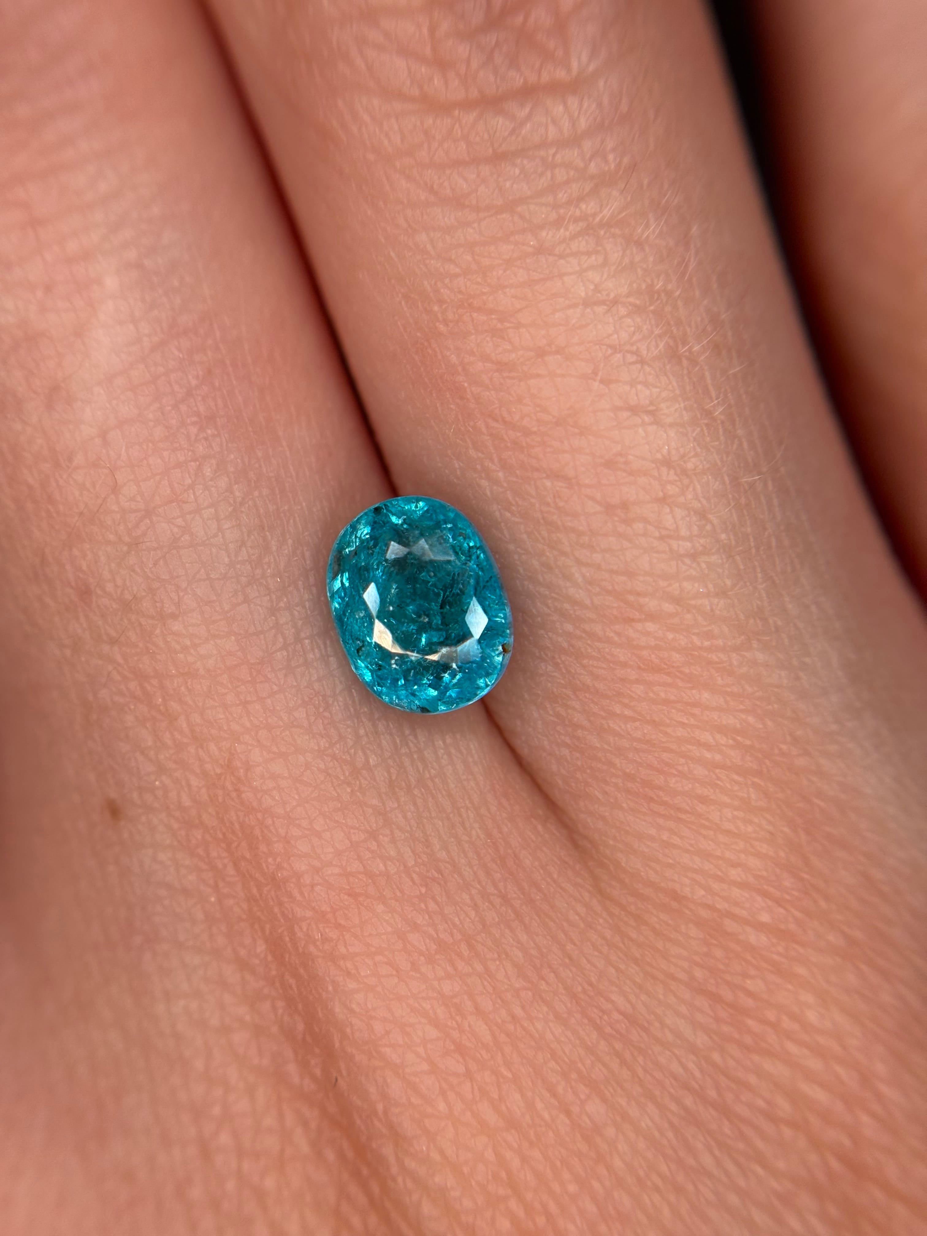 Luxury Promise 1.25ct Exclusive Windex Blue Paraiba Ethiopia THAIC0695