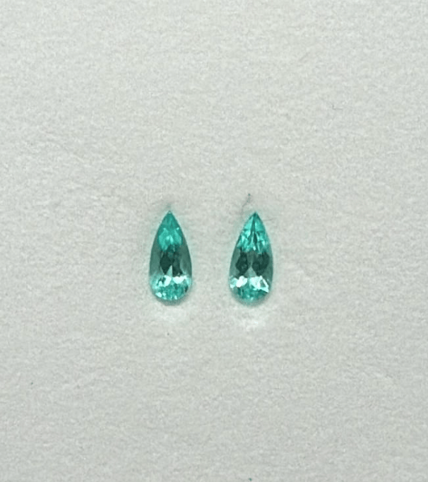 Luxury Promise 1.2ct PEAR SHAPE MOZAMBIQUE PARAIBA PAIR DXBCS6070