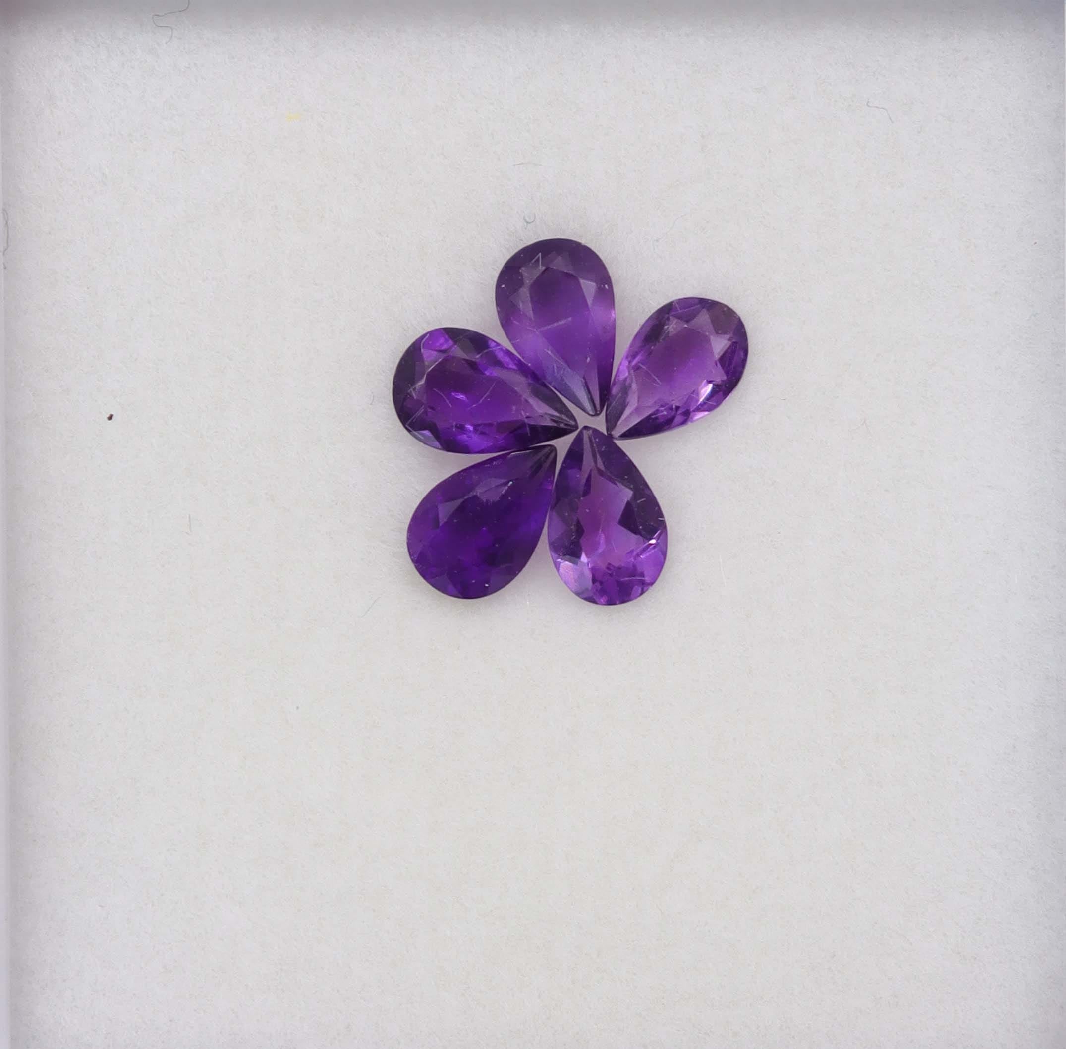 Luxury Promise 1.42ct Amethyst pear set DXBCS6141