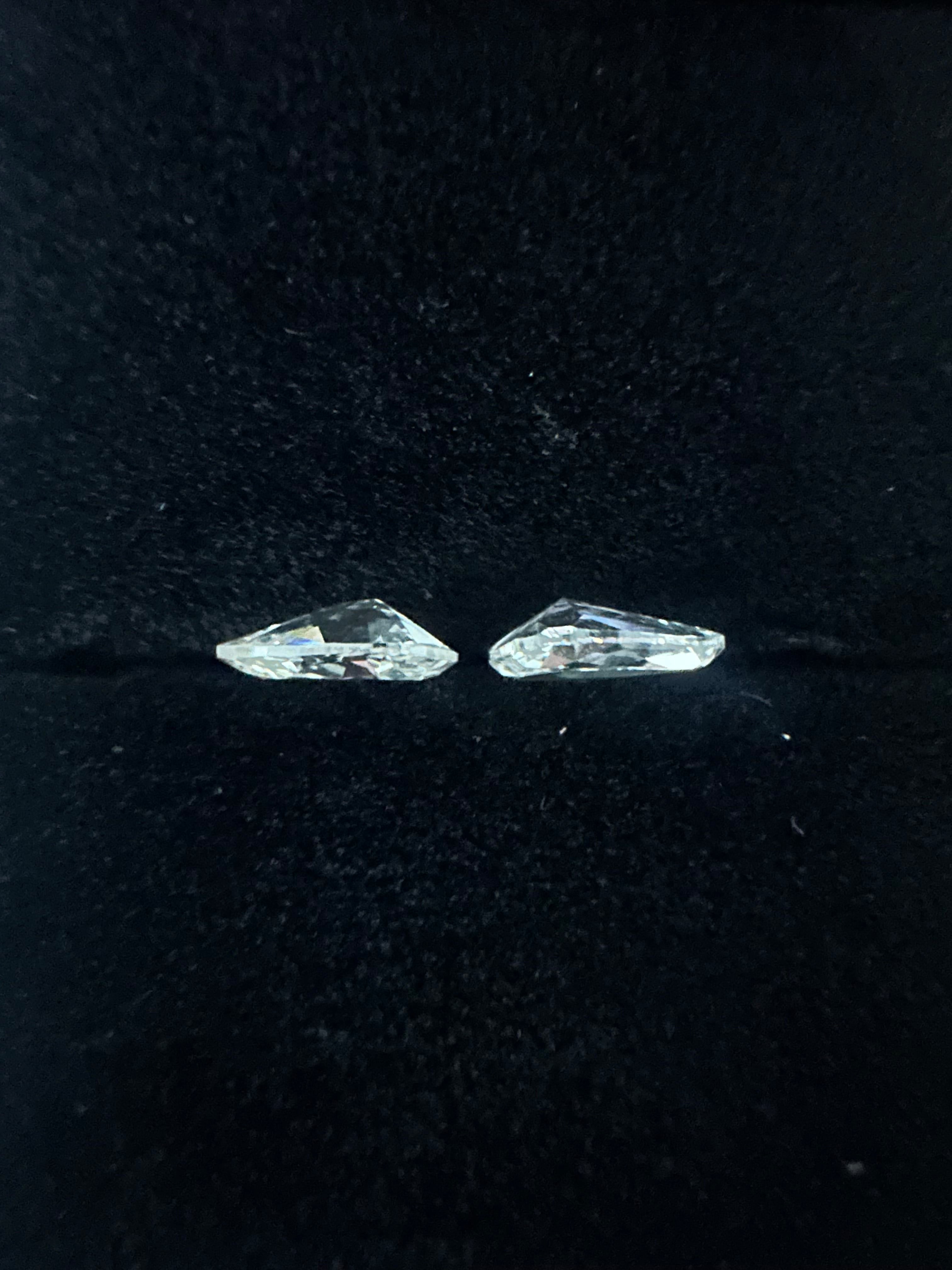Luxury Promise 1.45CT OLD-CUT PEAR SHAPE 7.80/5.61 GH VS/SI DIAMOND PAIR ANC1838