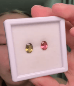 Luxury Promise 1.55ct Tourmaline Set 2pcs Green/Pink DXBCS5269