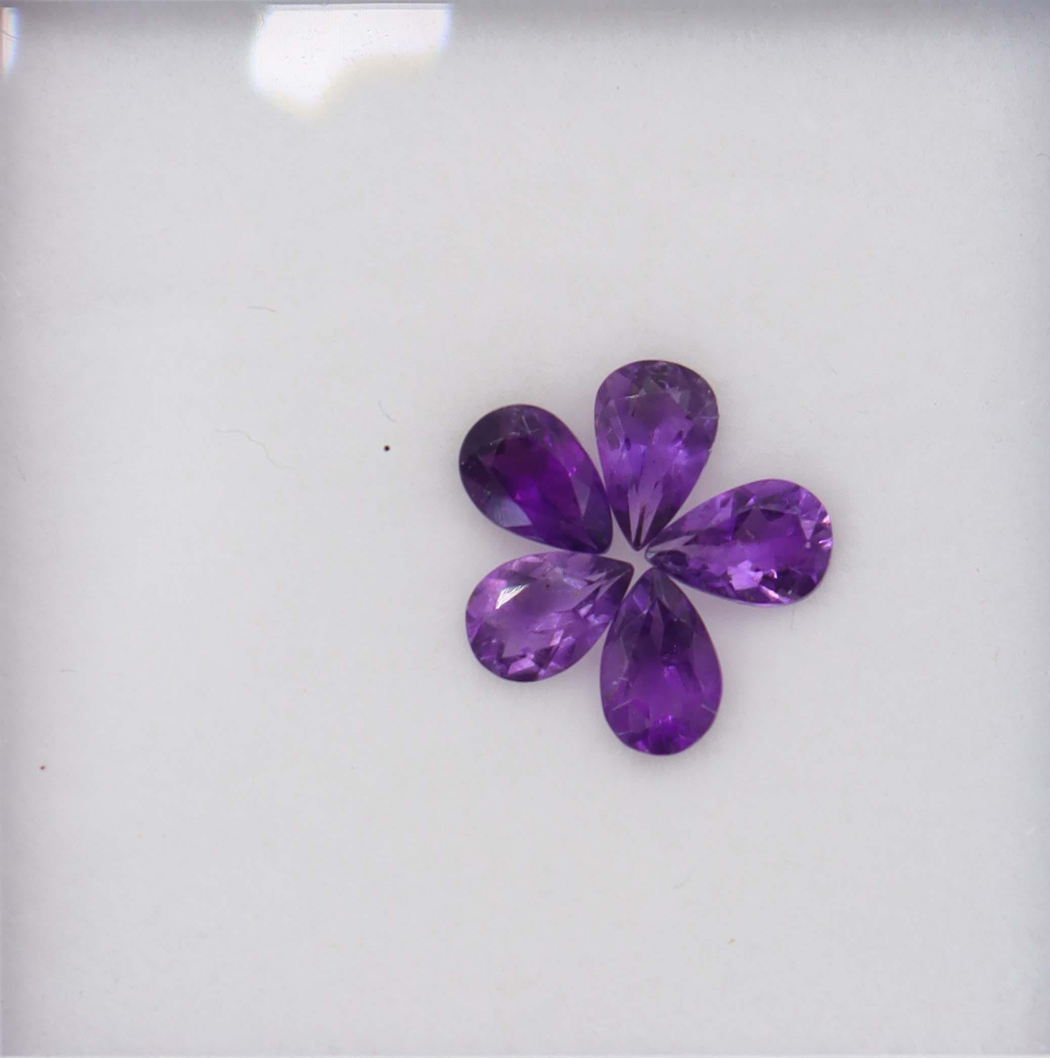 Luxury Promise 1.67 Amethyst pear set DXBCS6133