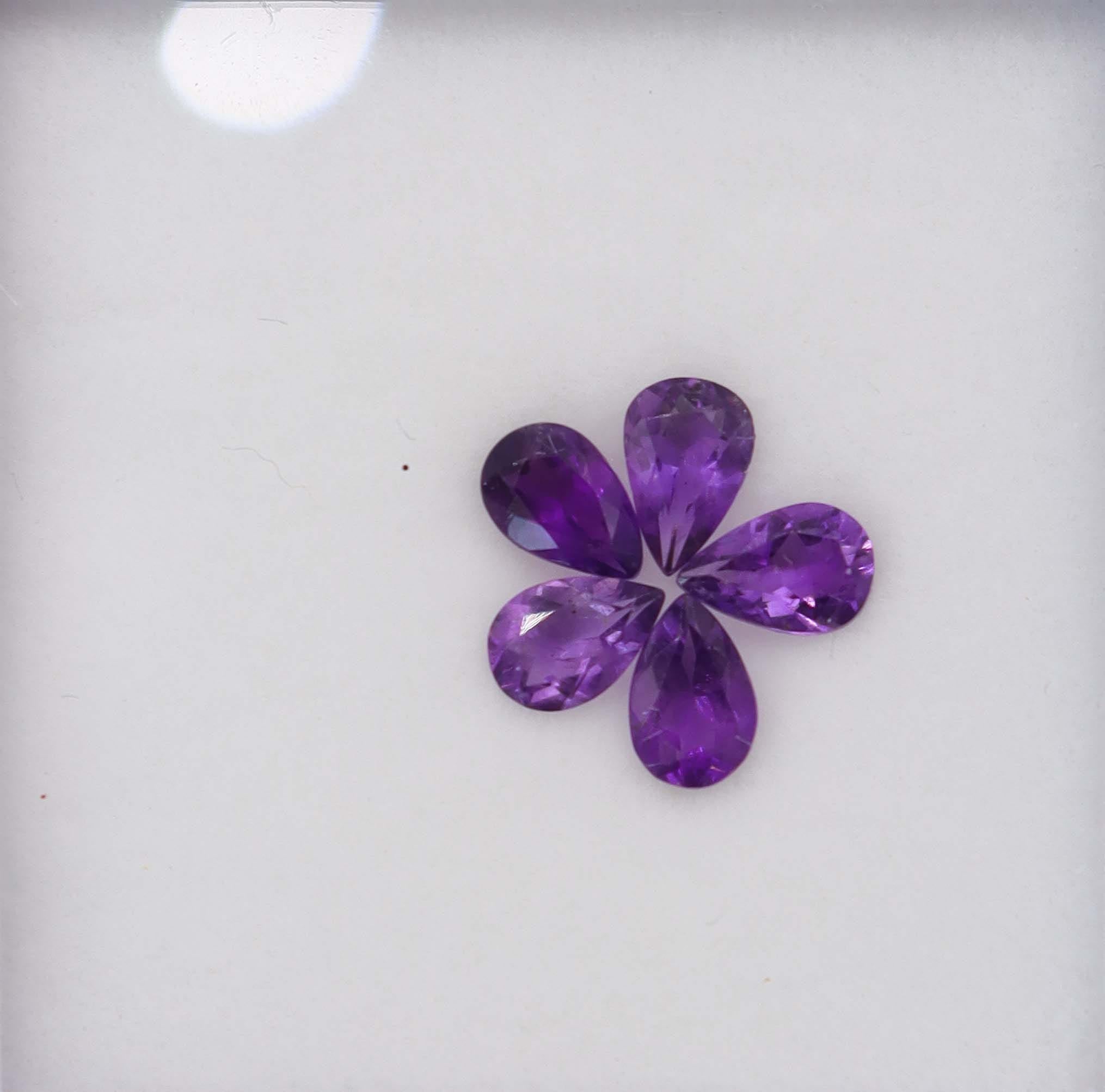Luxury Promise 1.67 Amethyst pear set DXBCS6133