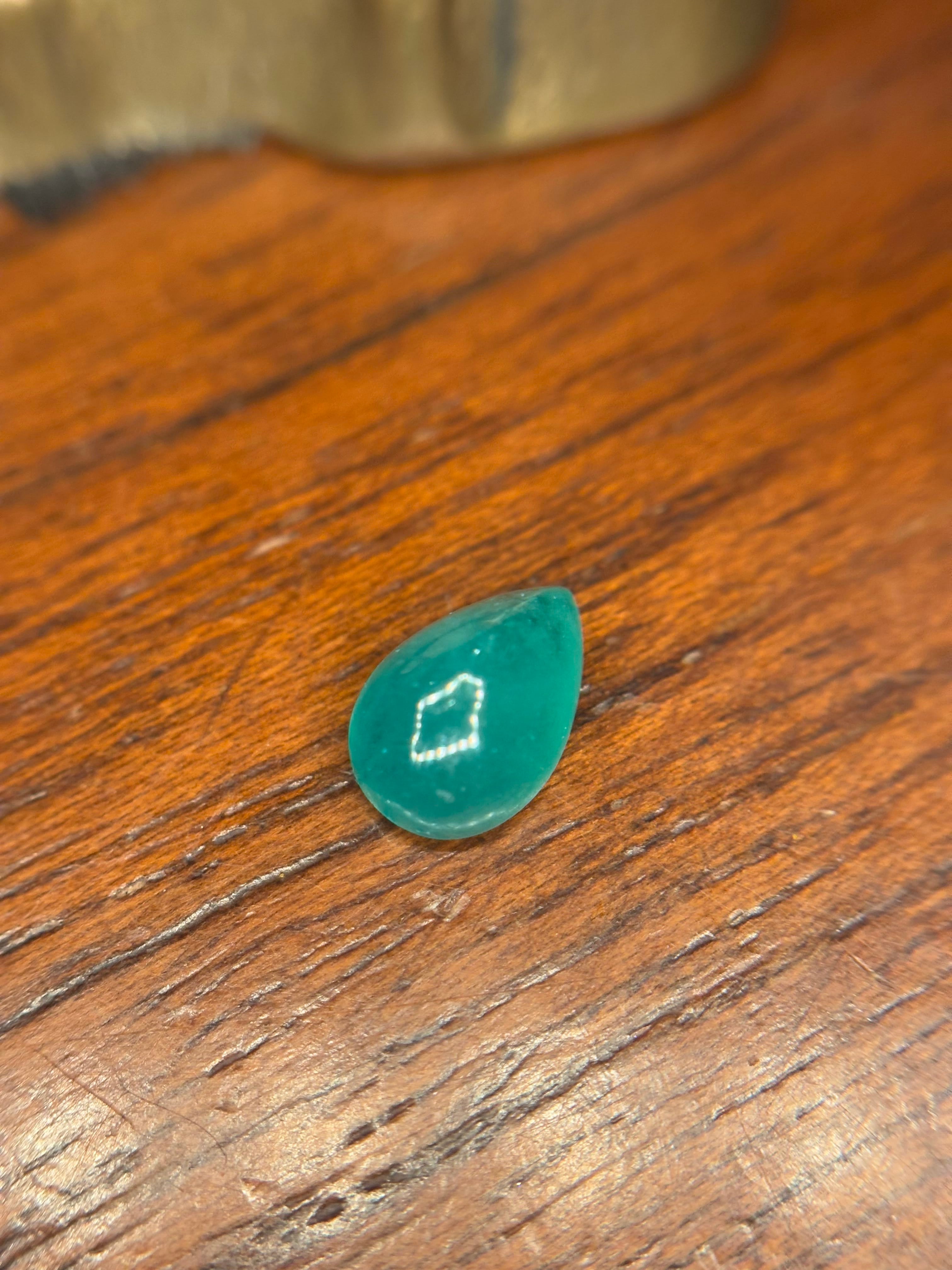 Luxury Promise 1.75ct Emerald Pear Cabochon THAIC0682