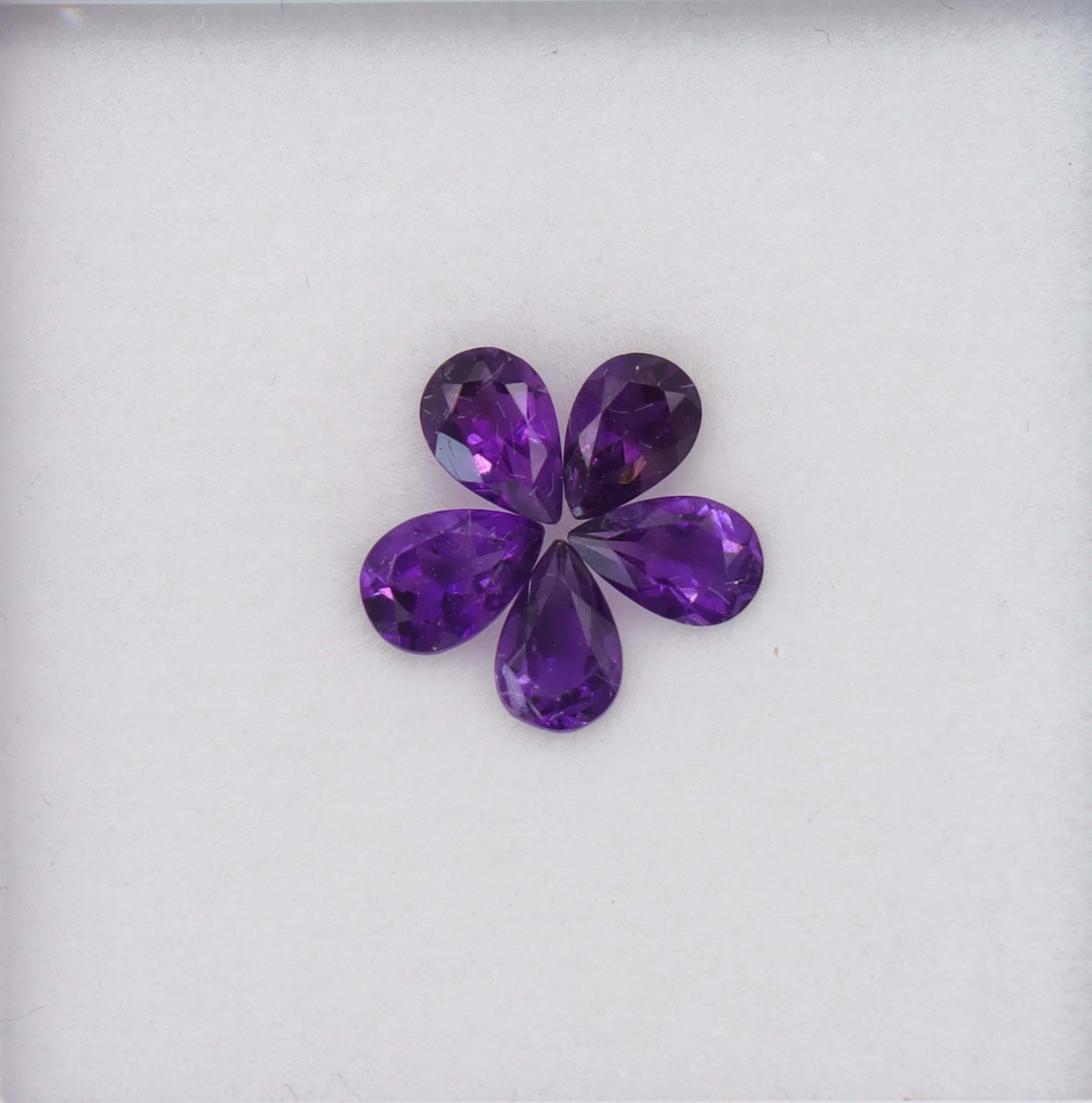 Luxury Promise 1.85ct Amethyst pear set DXBCS6136