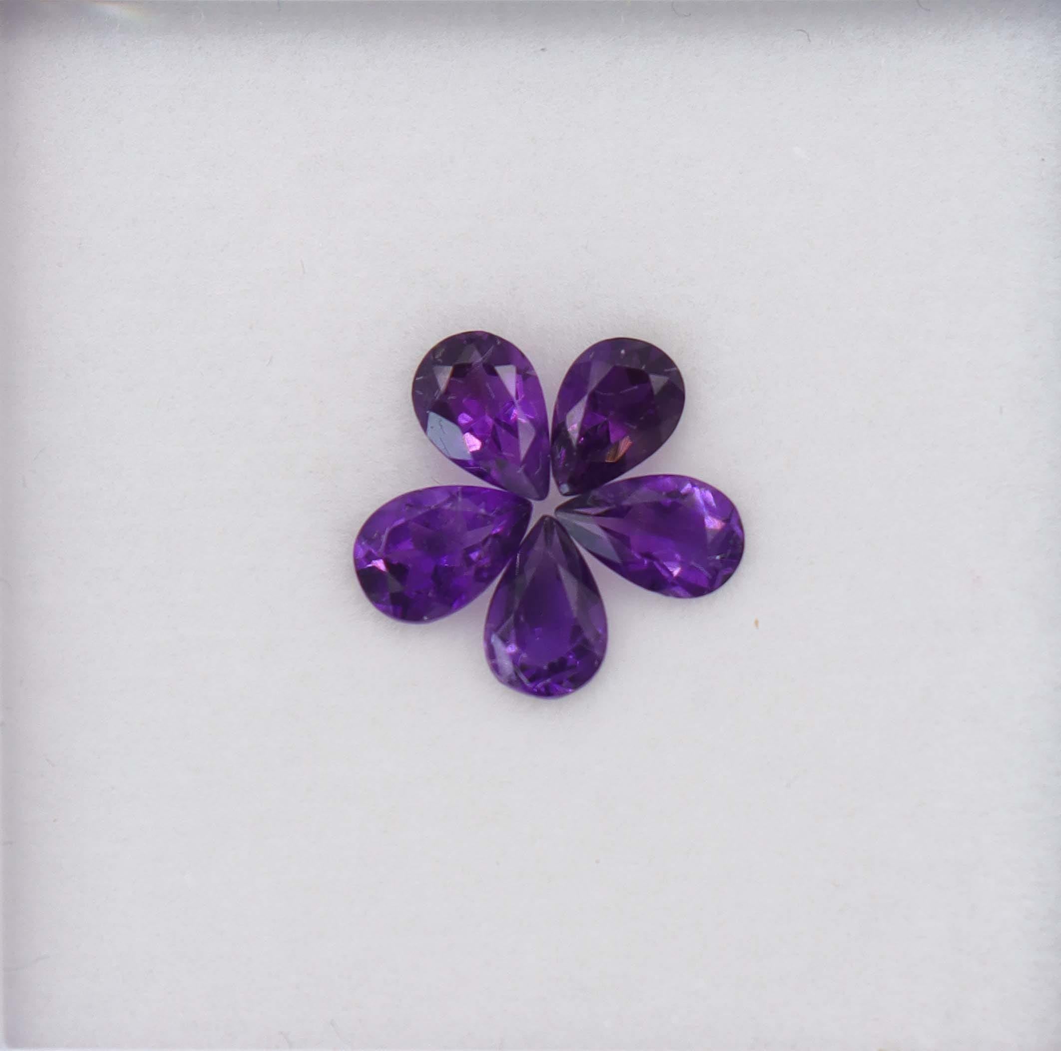 Luxury Promise 1.85ct Amethyst pear set DXBCS6136