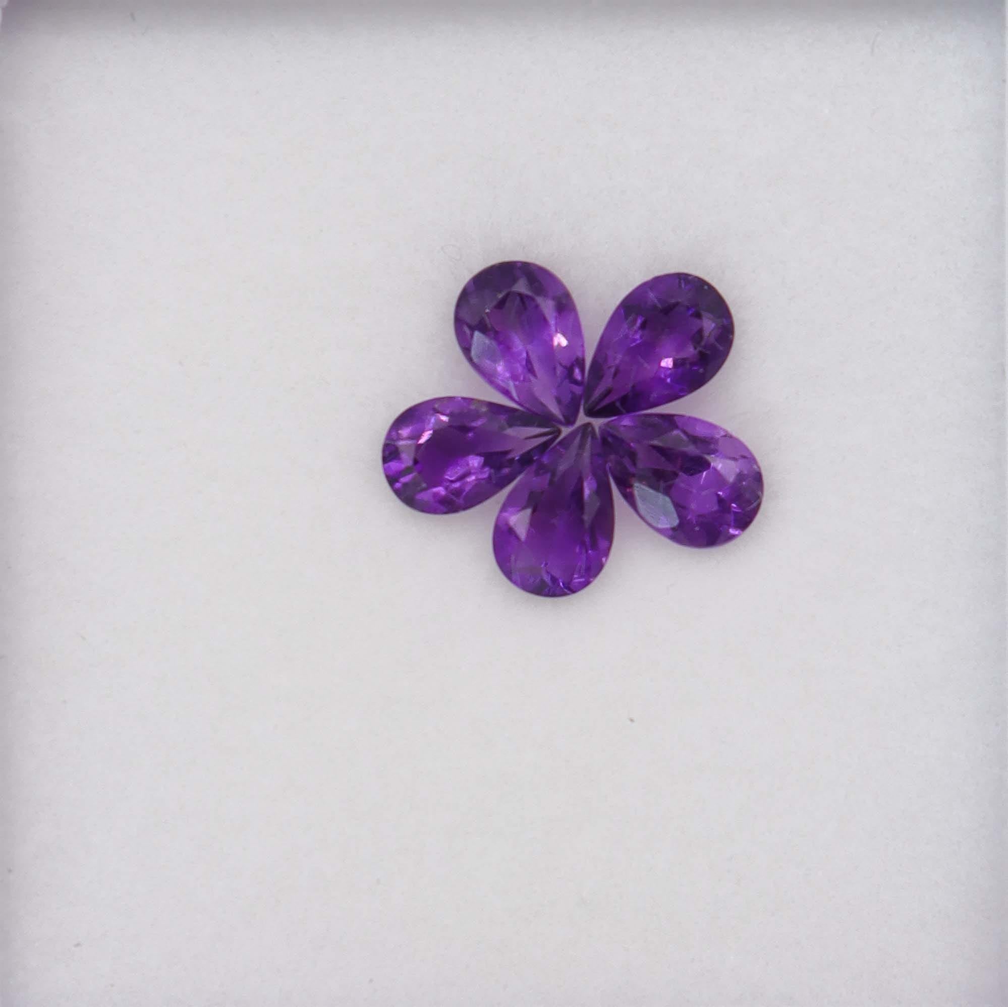 Luxury Promise 1.87ct Amethyst pear set DXBCS6142