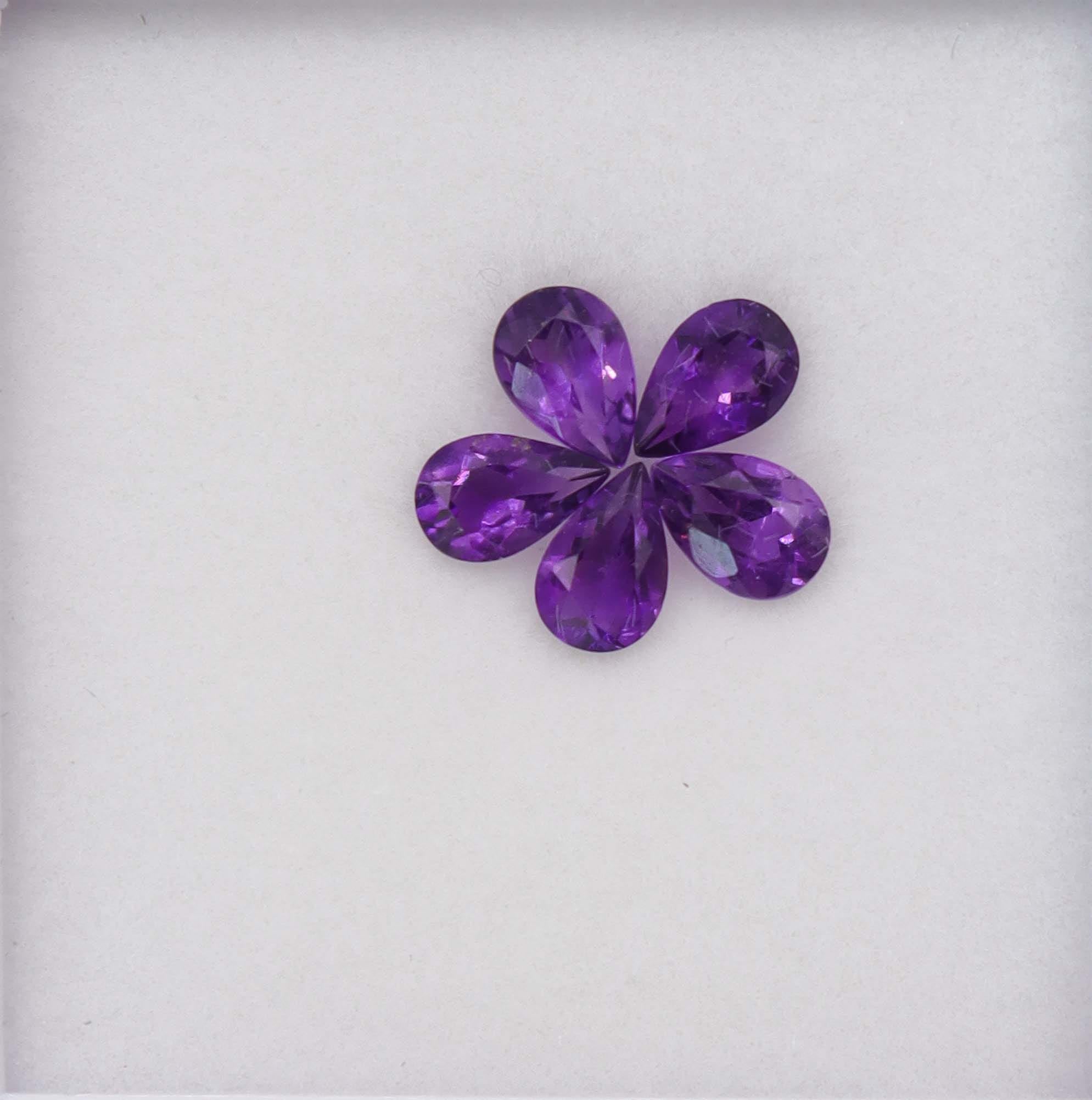 Luxury Promise 1.87ct Amethyst pear set DXBCS6142