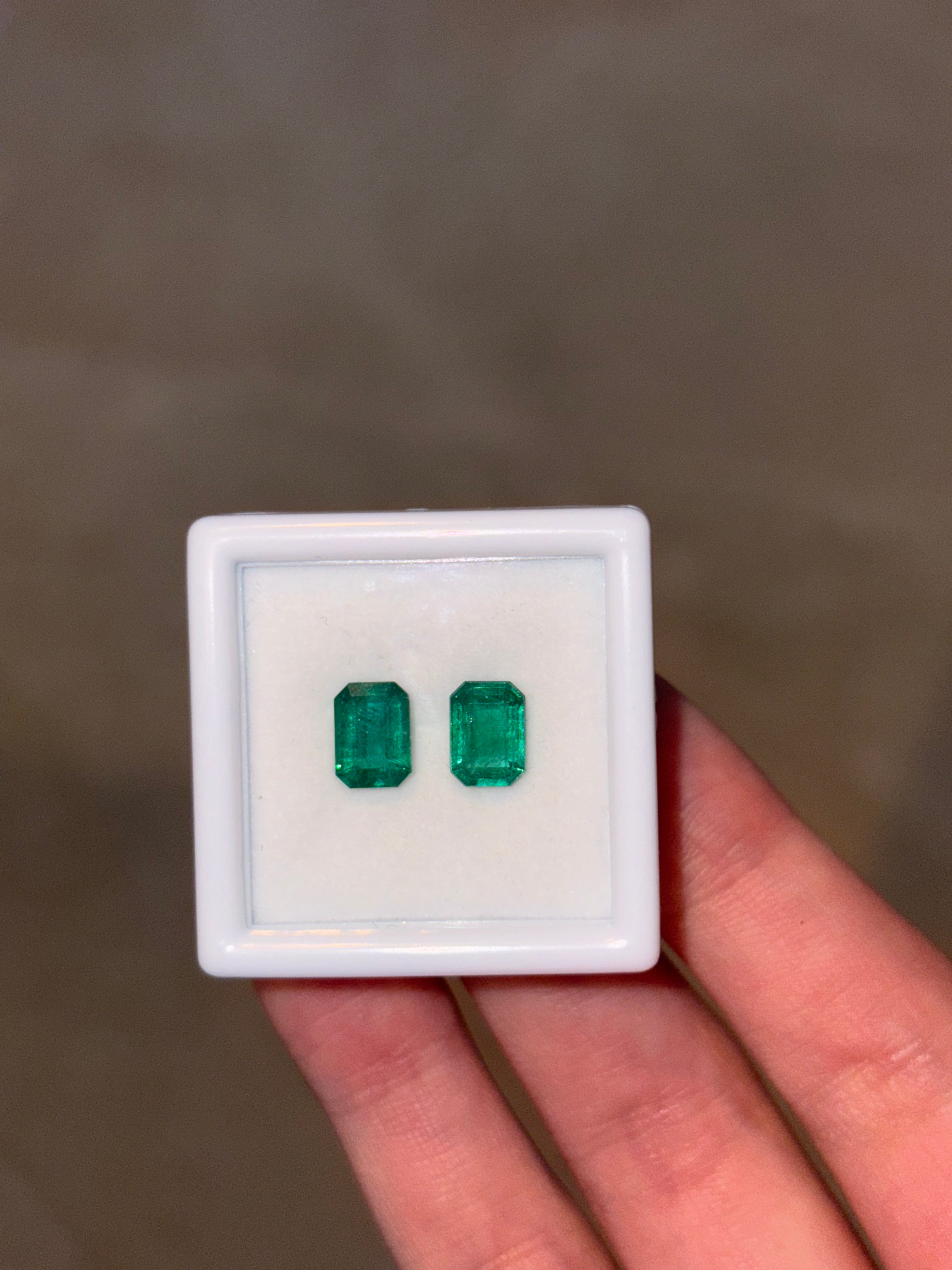 Luxury Promise 1.90ct Emerald PAIR THAIC1463