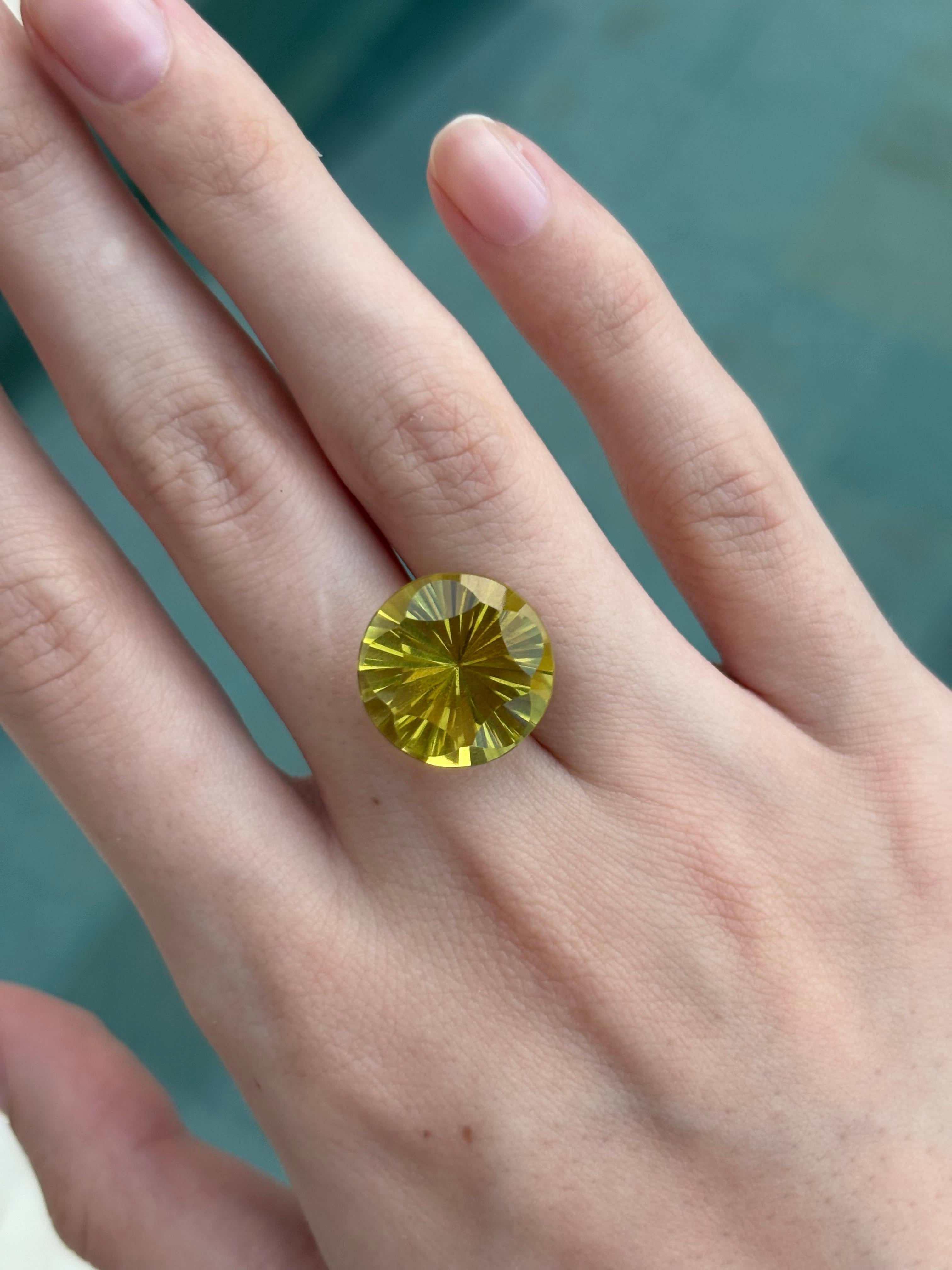 Luxury Promise 10.37ct Lemon Amethyst Fantasy Round DXBCS5111