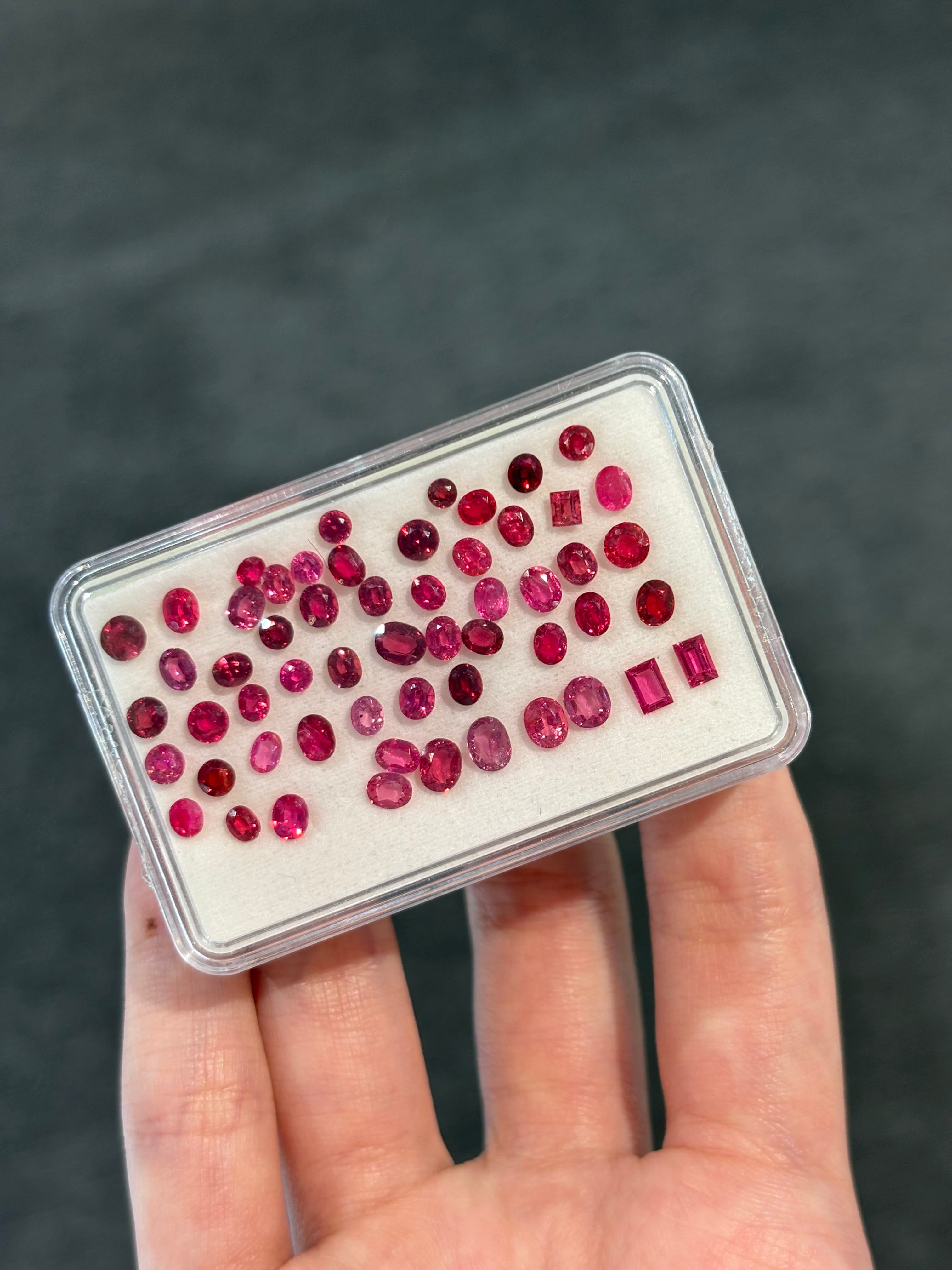Luxury Promise 10.82ct Vibrant Pinkish-Red Spinel Set Ovals/Squares DXBCS4973