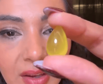 Luxury Promise 14.00ct Canary Prehnite Pear (rare) THAIC1290