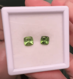 Luxury Promise 2.09ct green tourmaline pair cushions DXBCS4906
