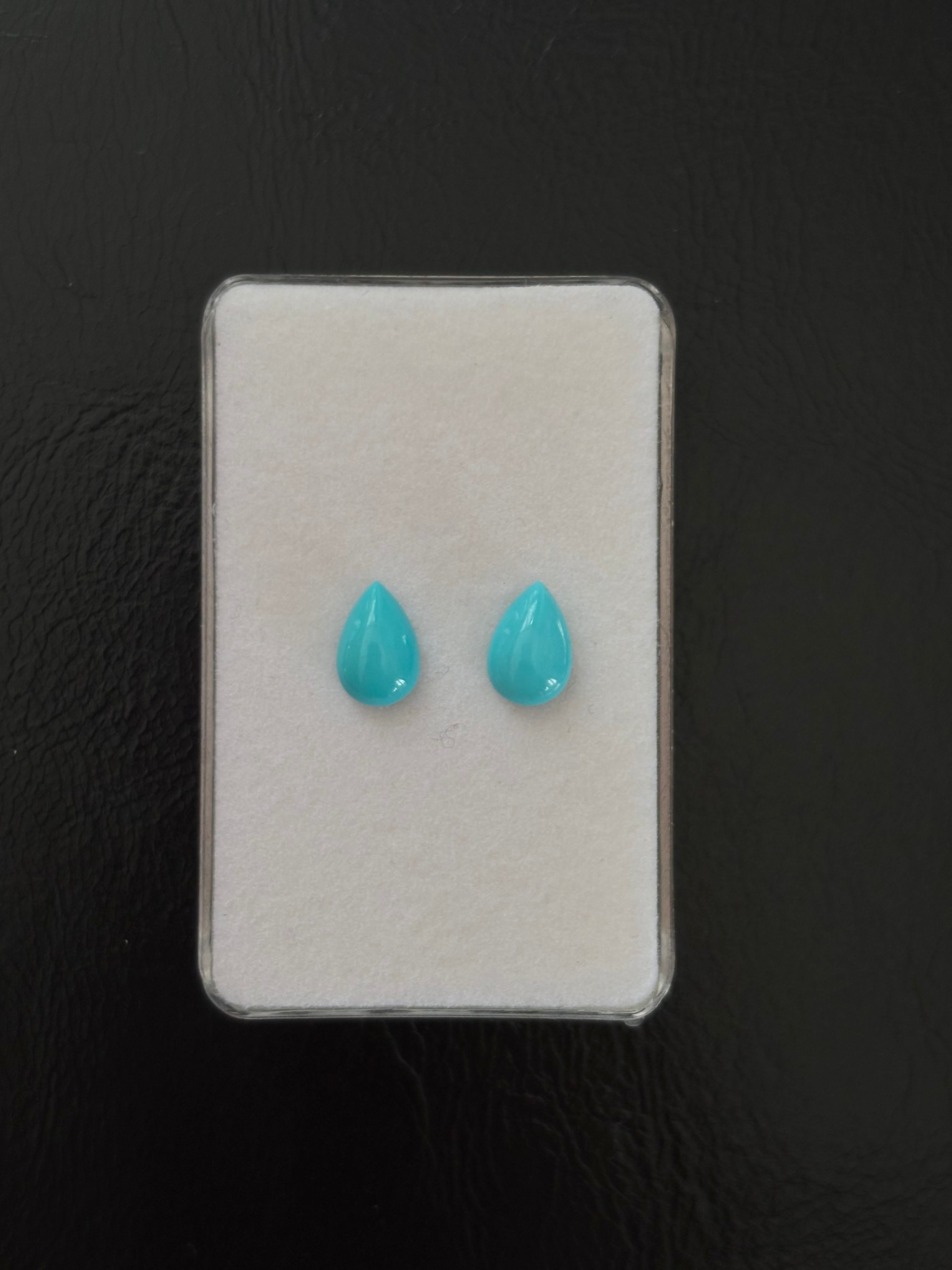 Luxury Promise 2.13ct Sleeping Beauty Turquoise PAIR DXBCS5211