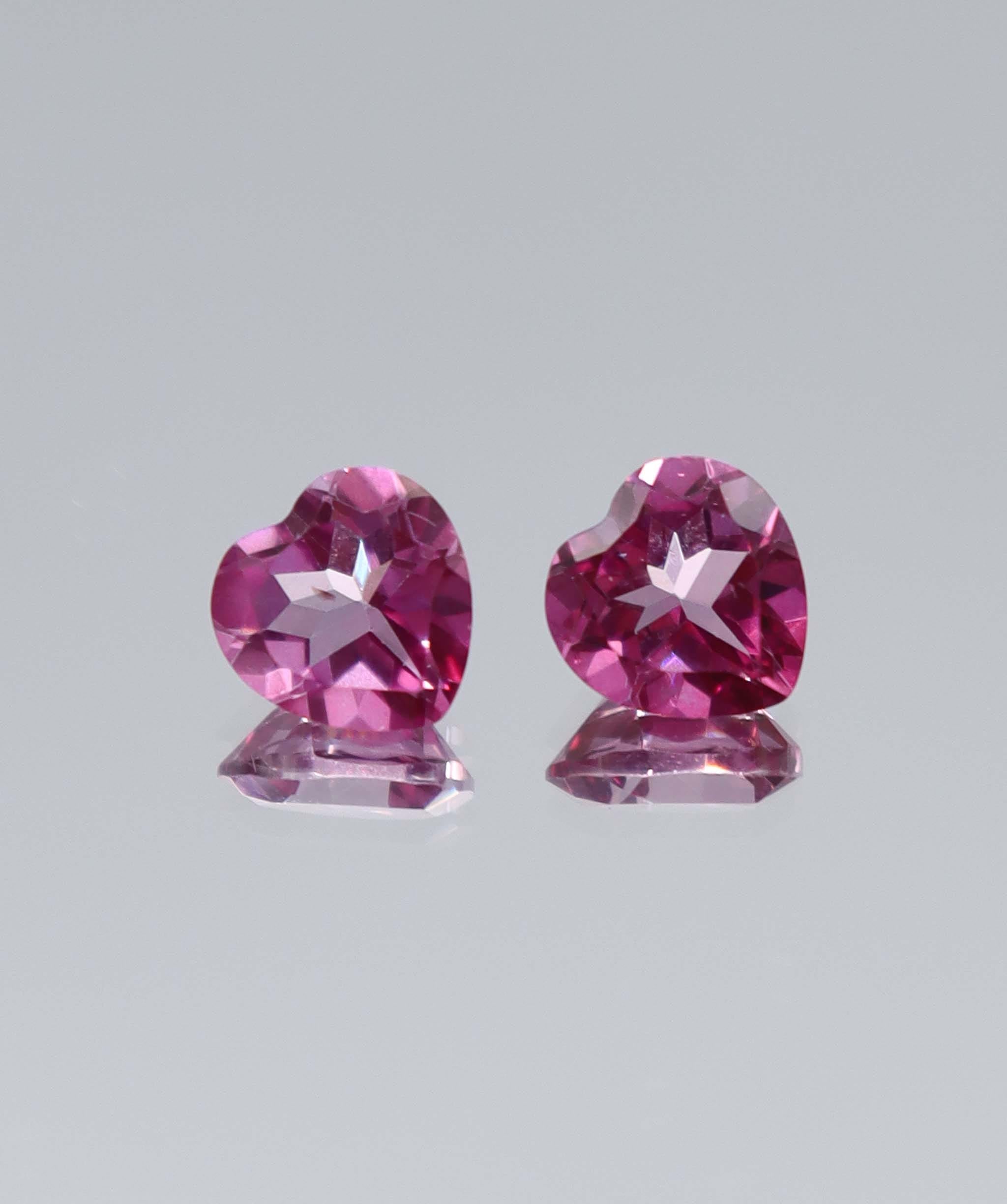 Luxury Promise 3.05ct Pink Topaz Heart PAIR DXBCS6048