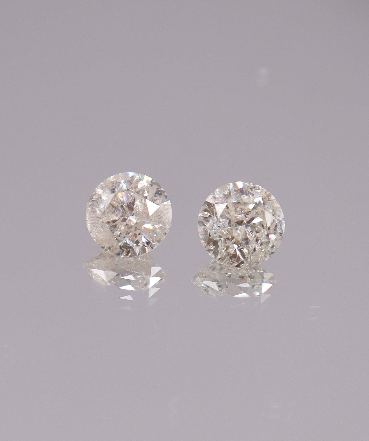 Luxury Promise 4.08CT D-G COMMERCIAL ROUND DIAMOND PAIR DXBS6723