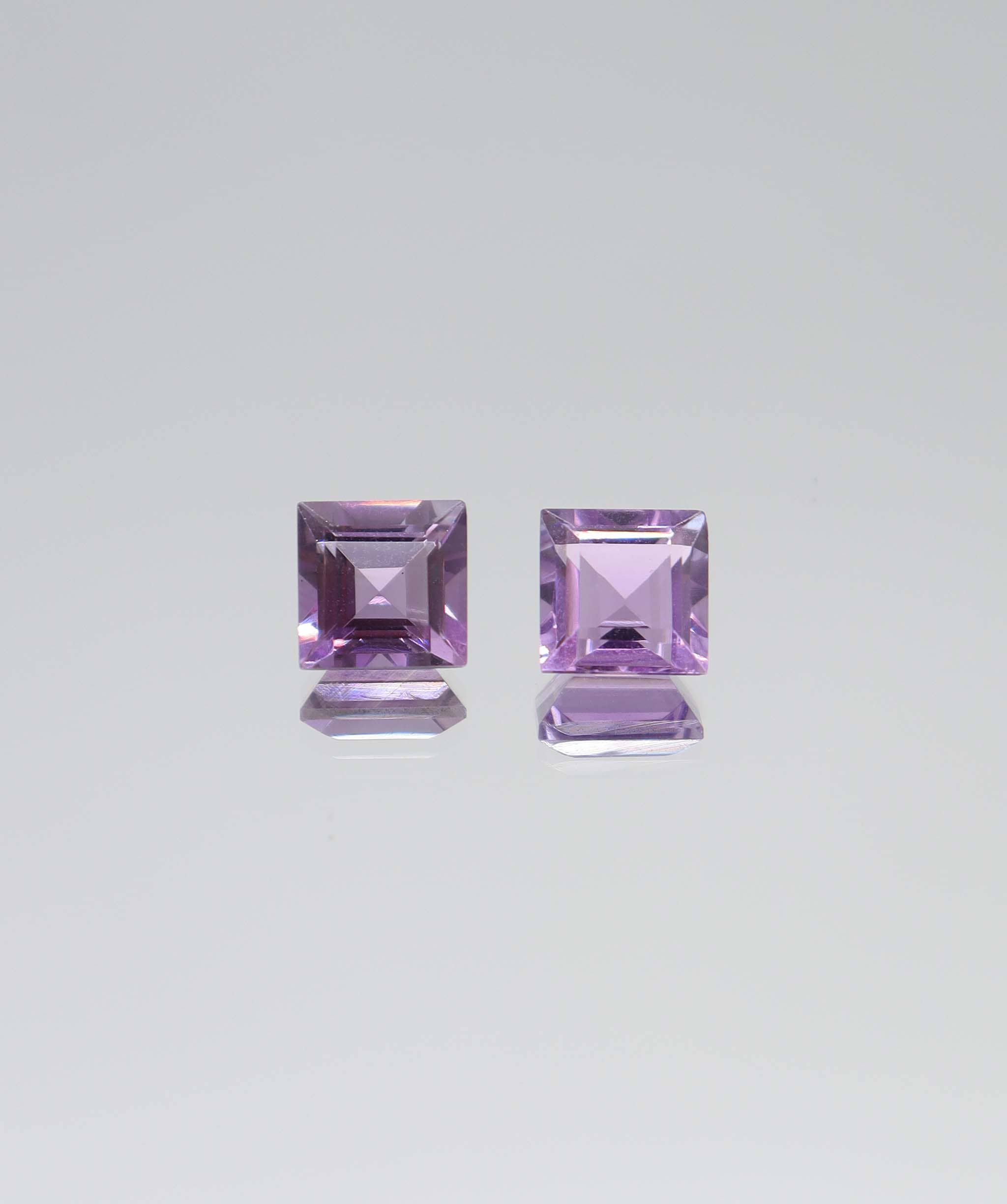 Luxury Promise 4.54ct Amethyst princess cut pair DXBCS6153