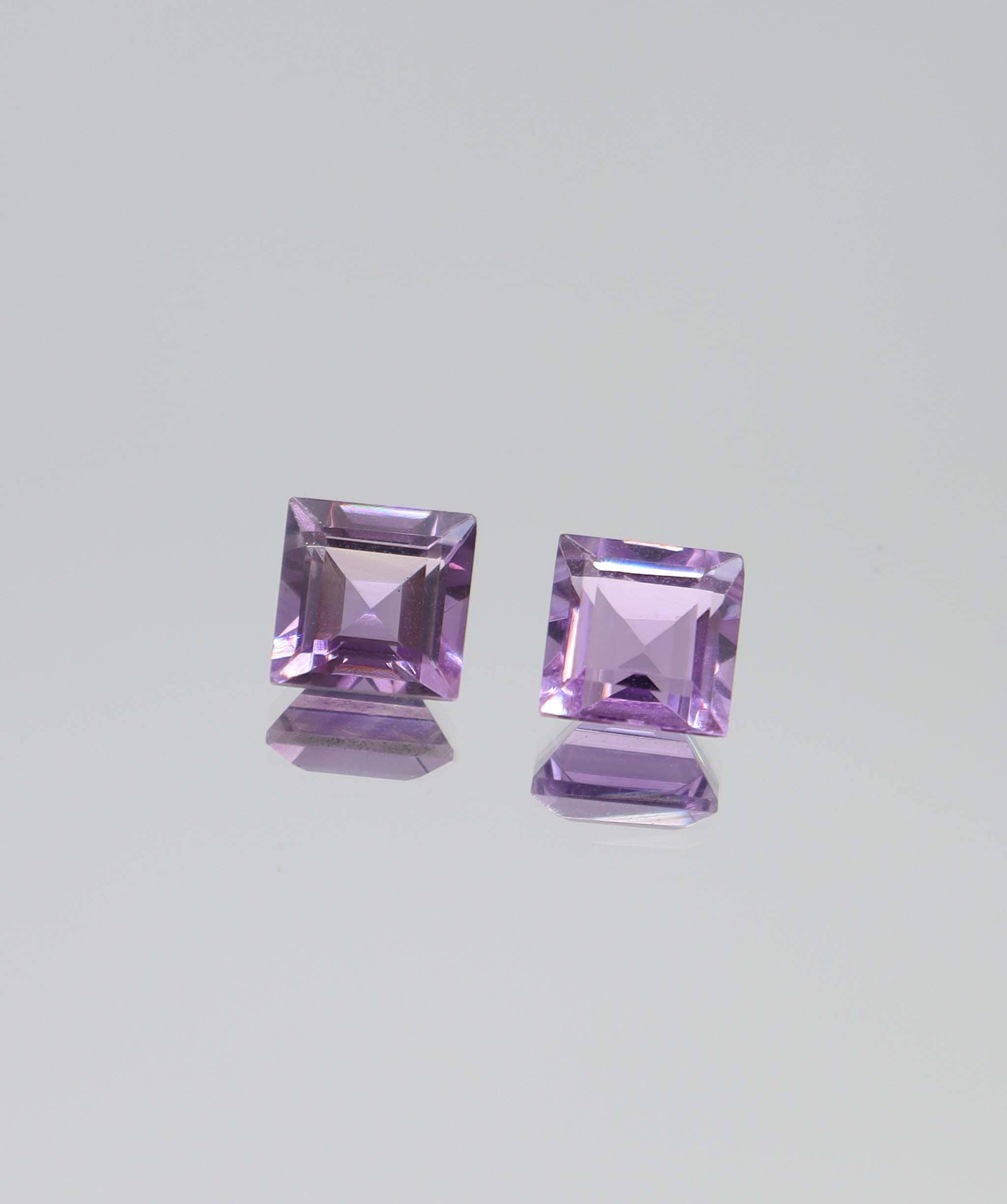 Luxury Promise 4.54ct Amethyst princess cut pair DXBCS6153