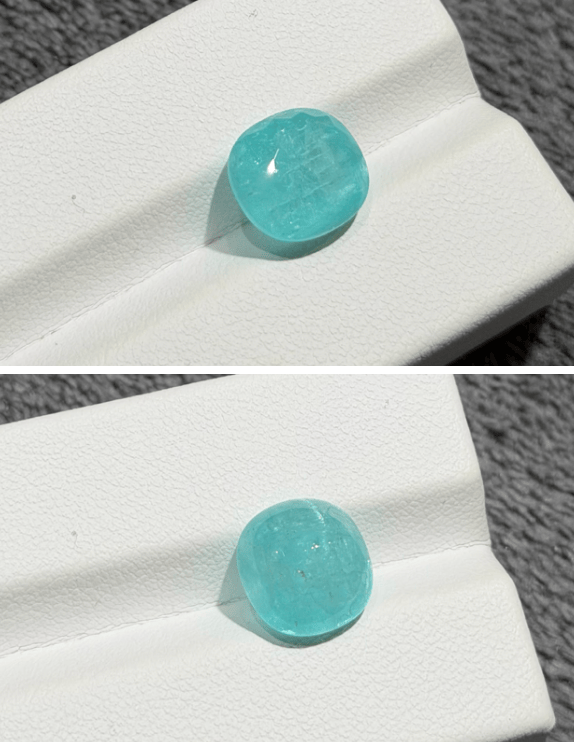 Luxury Promise 6.59ct Neon-blue Paraiba cat’s eye (2 in 1 cut & cab , from Mozambique, ULTRA RARE ) THAI0158