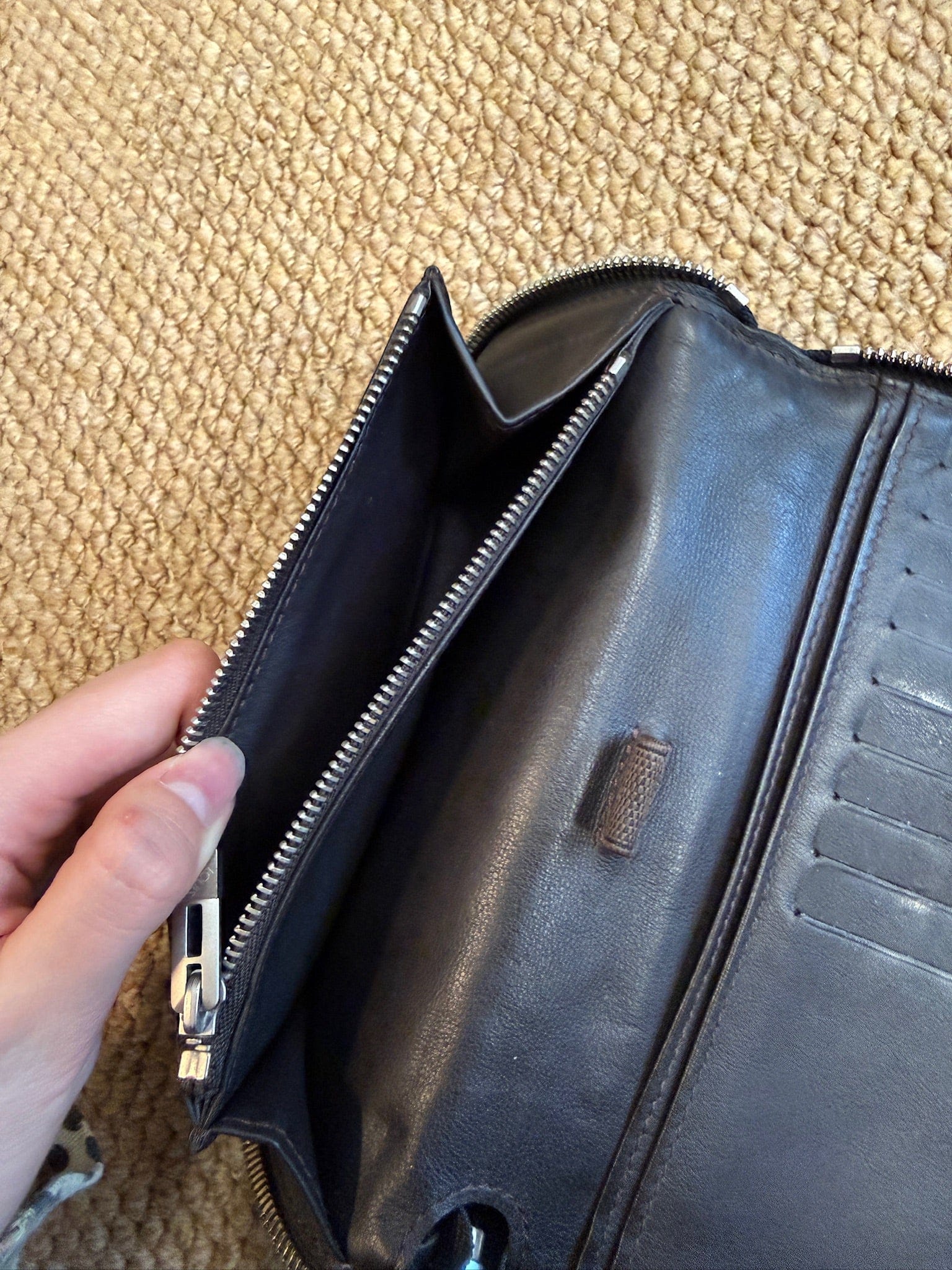 Luxury Promise Louis Vuitton Black Graphite Canvas Long Zip Wallet