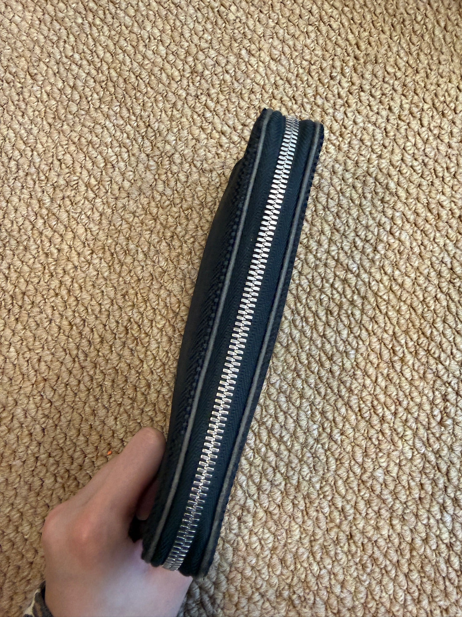 Luxury Promise Louis Vuitton Black Graphite Canvas Long Zip Wallet