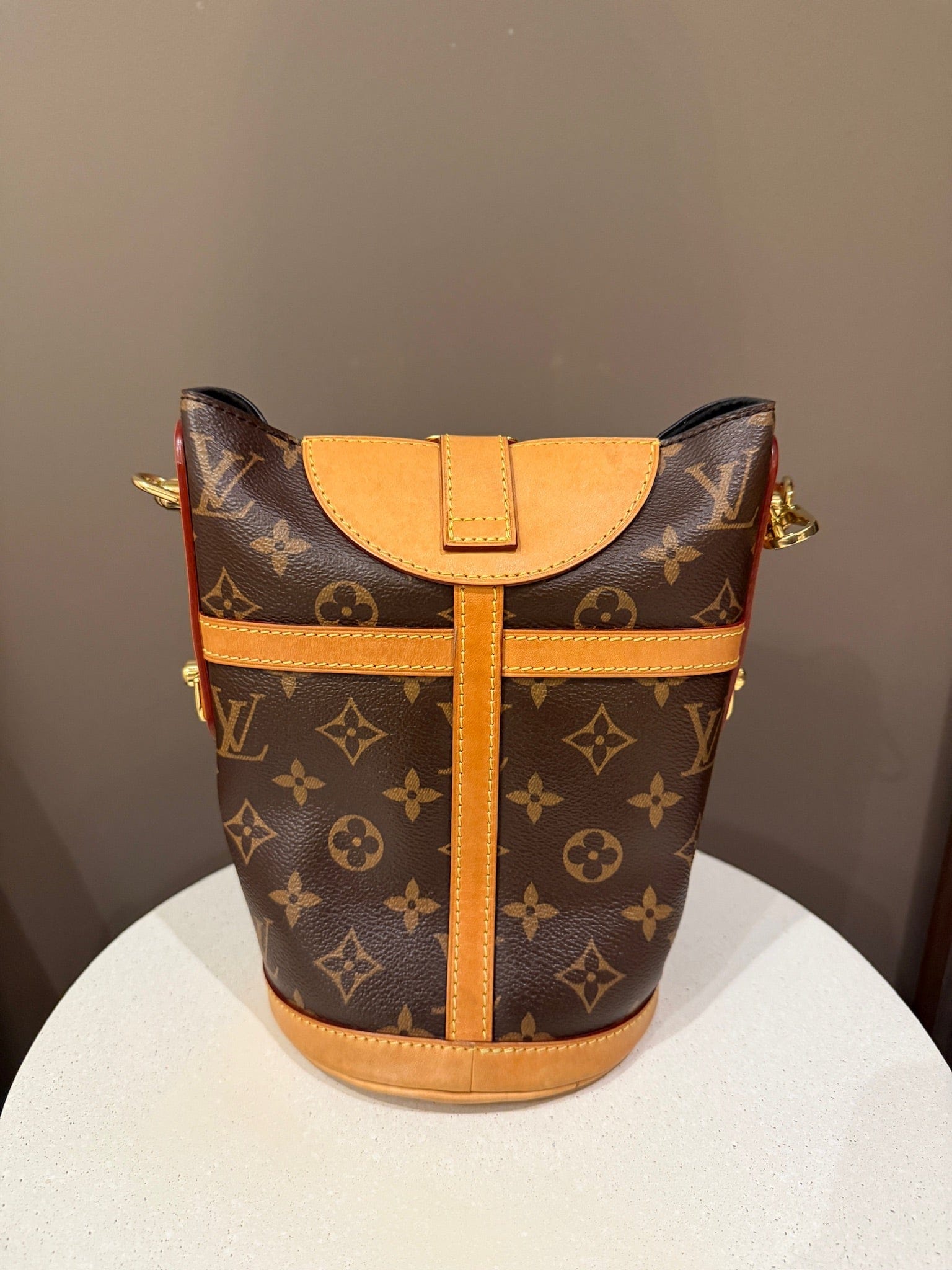 Luxury Promise Louis Vuitton Duffle Bucket Bag | Monogram Canvas 'Fries' Handbag