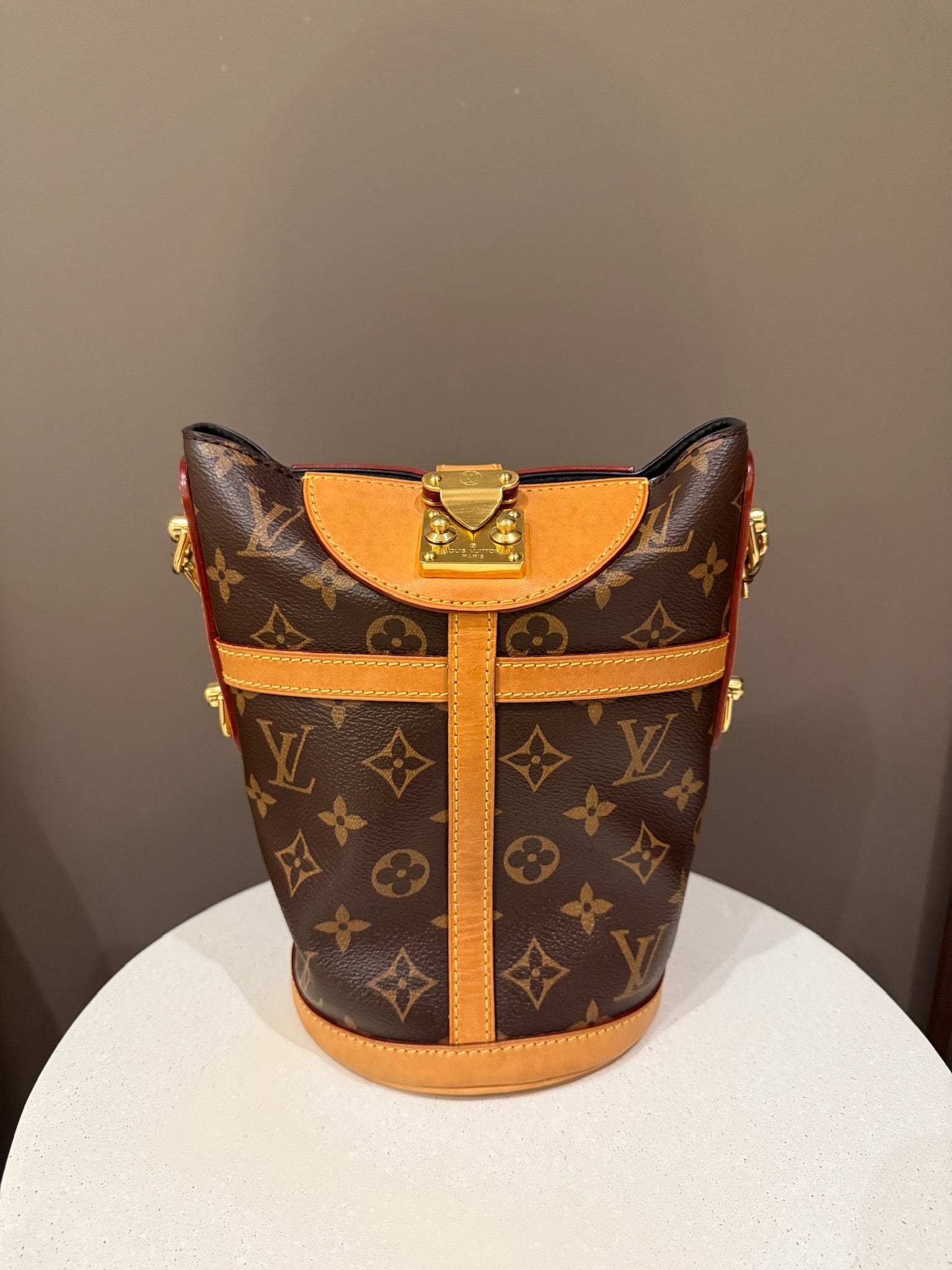Luxury Promise Louis Vuitton Duffle Bucket Bag | Monogram Canvas 'Fries' Handbag