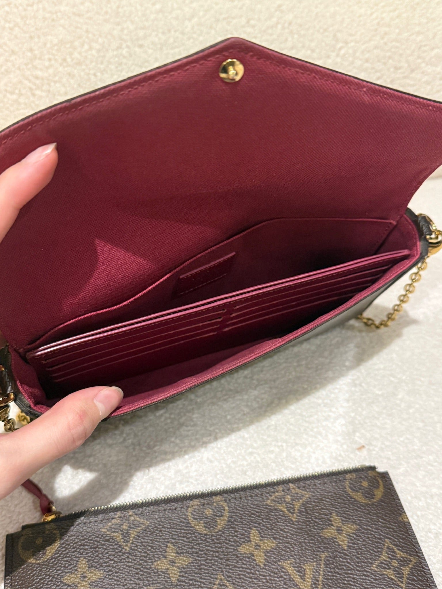 Luxury Promise Louis Vuitton Pochette Felicie Monogram - Fuchsia