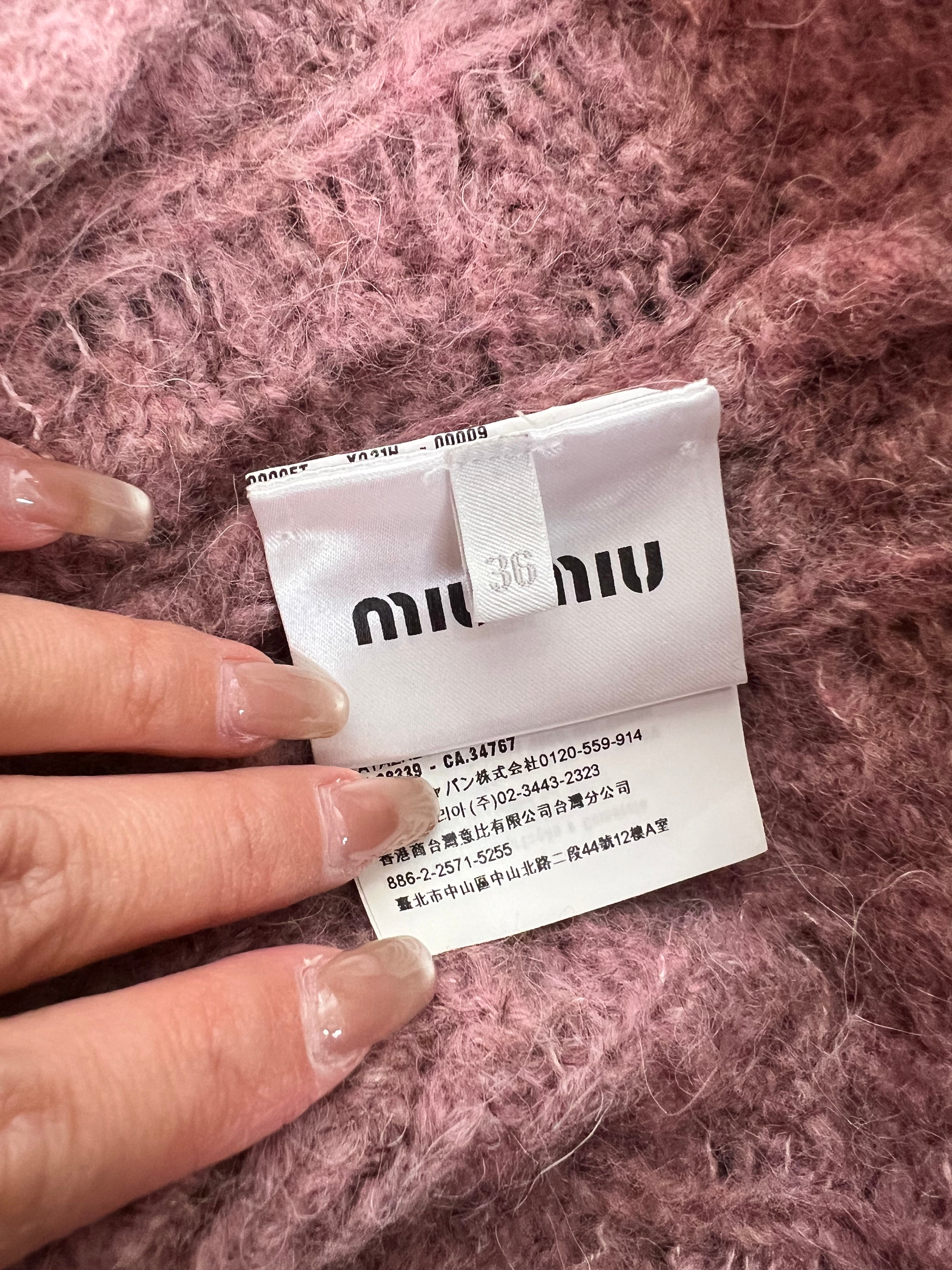 Luxury Promise Miu Miu Dusty Pink Cardigan SZ36