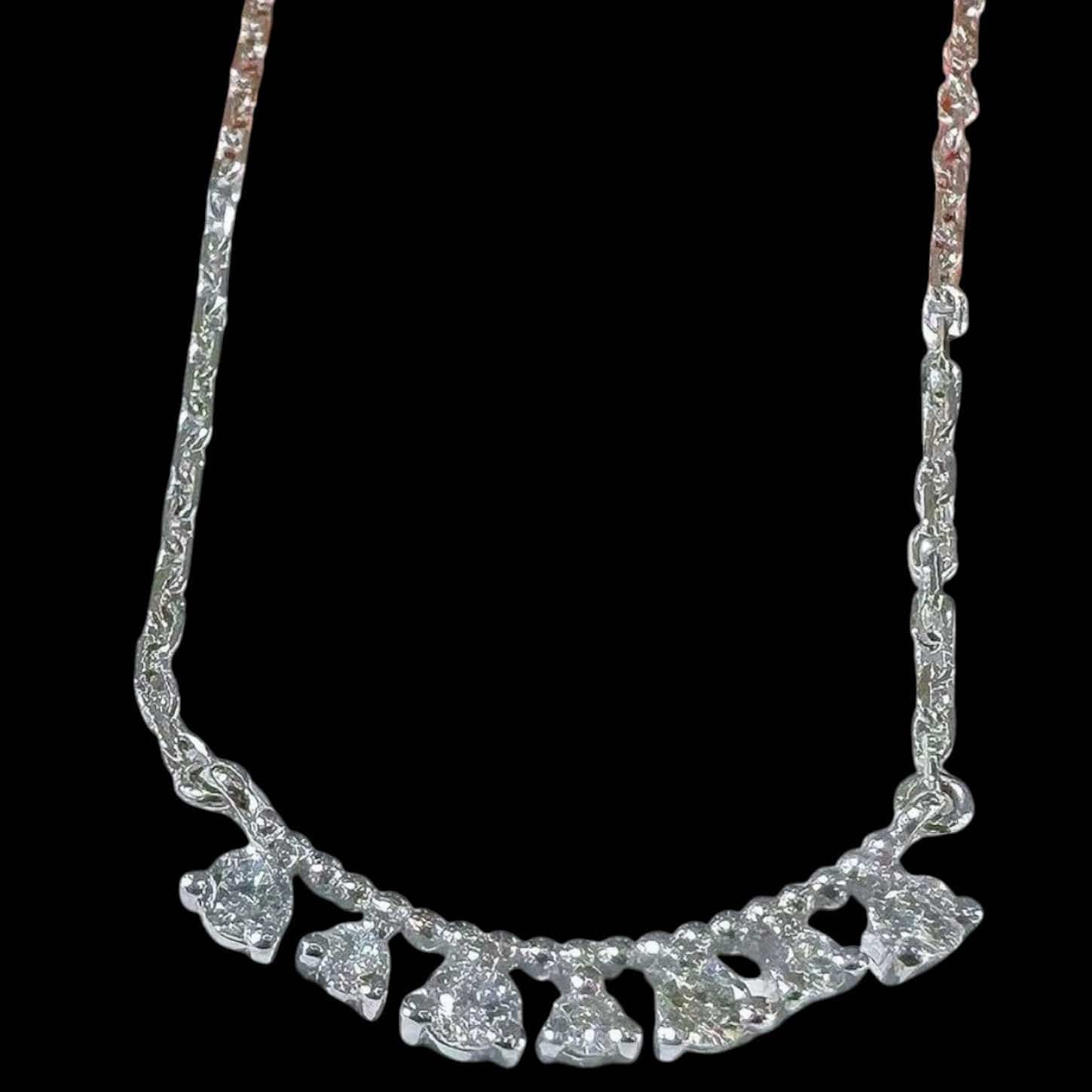 Luxury Promise 0.165ct White Diamond Necklace set in 18K White Gold