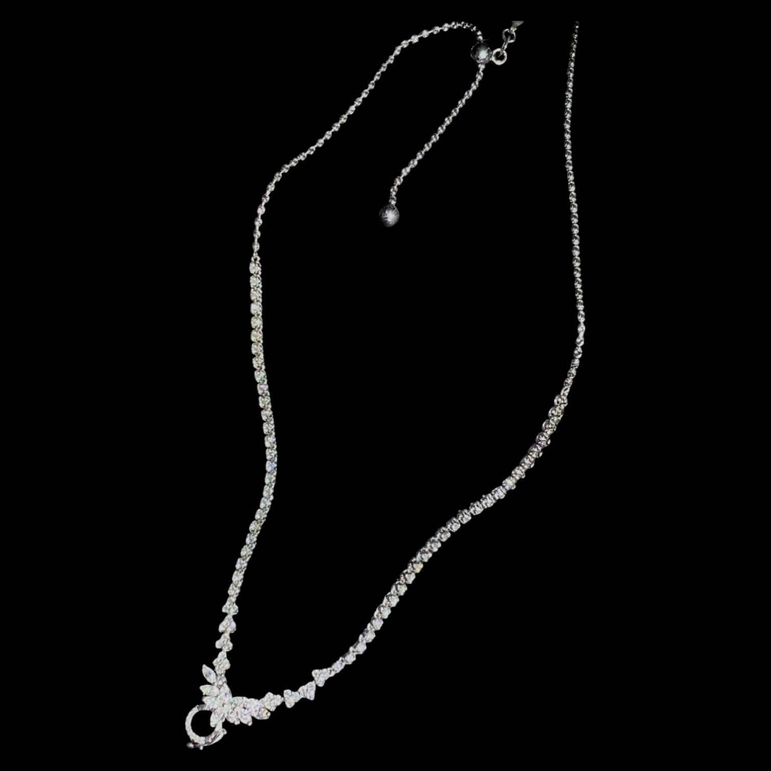 Luxury Promise 1.60ct White Diamond Universal Clasp Necklace set in 18K White Gold