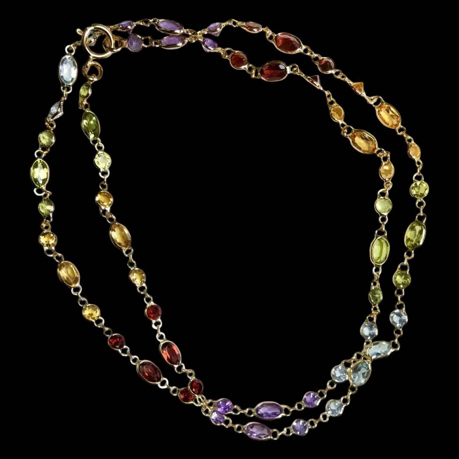 Luxury Promise 9.12ct Natural Gemstone Necklace set in 18K Yellow Gold