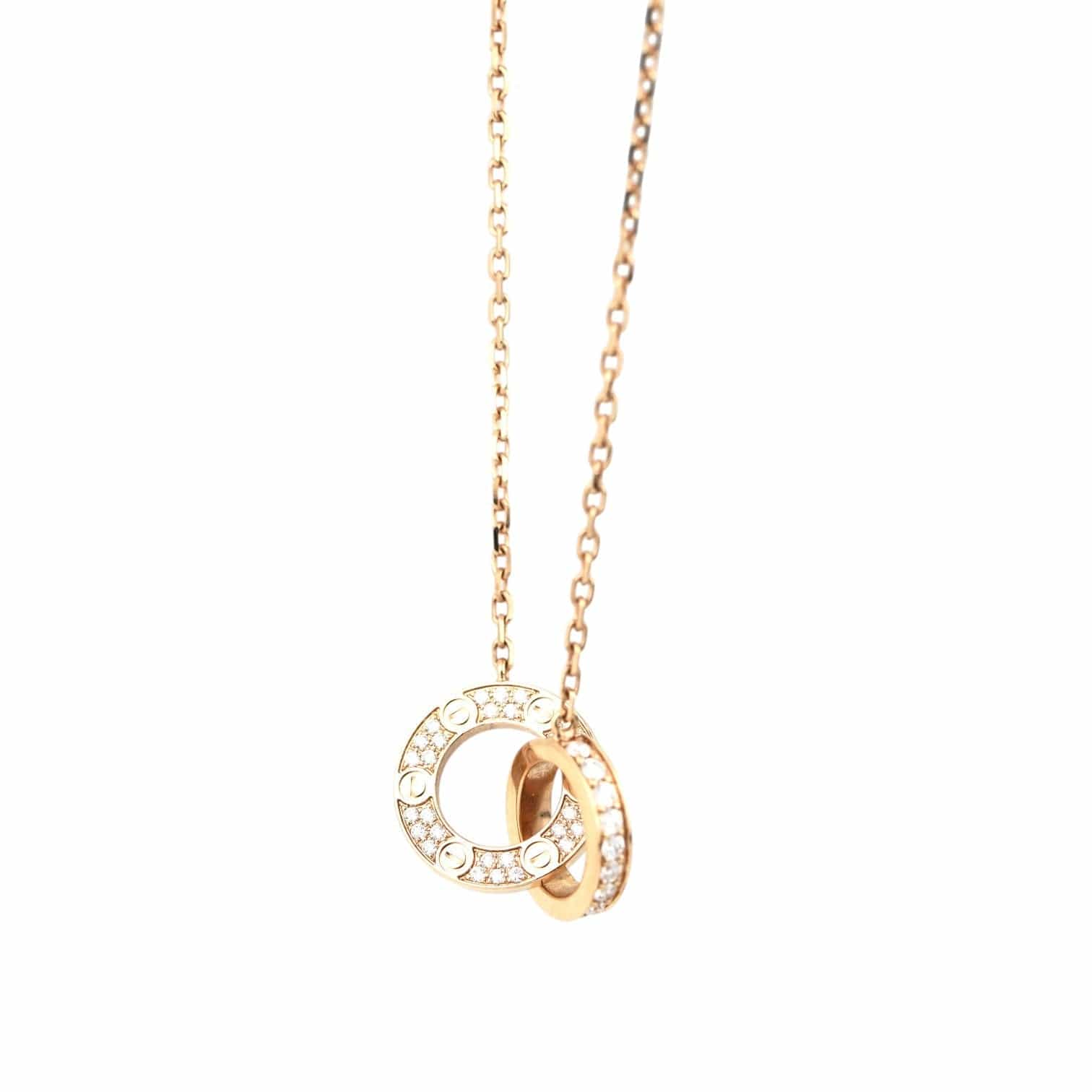 Luxury Promise Cartier Love Necklace Diamond Rose Gold