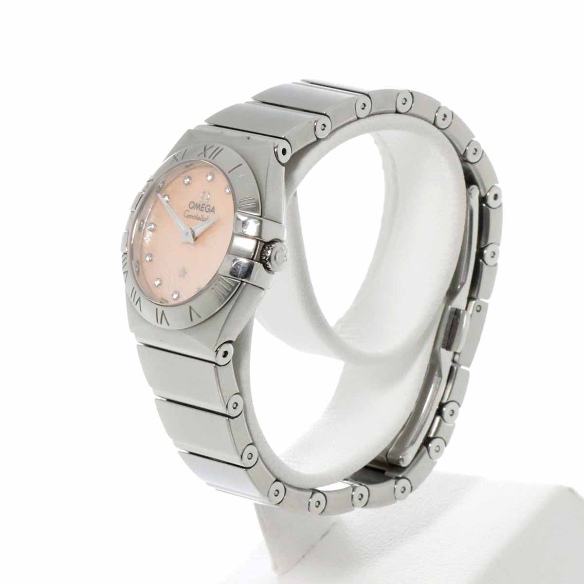 LUXURY PROMISE OMEGA Constellation Plume 123 10 24 60 57 002 Women's Watch Pink Shell 12P Diamond Quartz Watch Constellation Omega 90265756