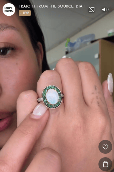 Luxury Promise Opal Ring in 18K / 5.8g / Size 6.25 US 11737 JJC0453