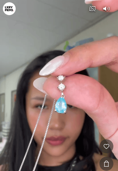 Luxury Promise Paraiba Necklace in PT900/800 / 4.2g, Pa0.76ct, D0.20ct / 45cm 1068A JJC0485