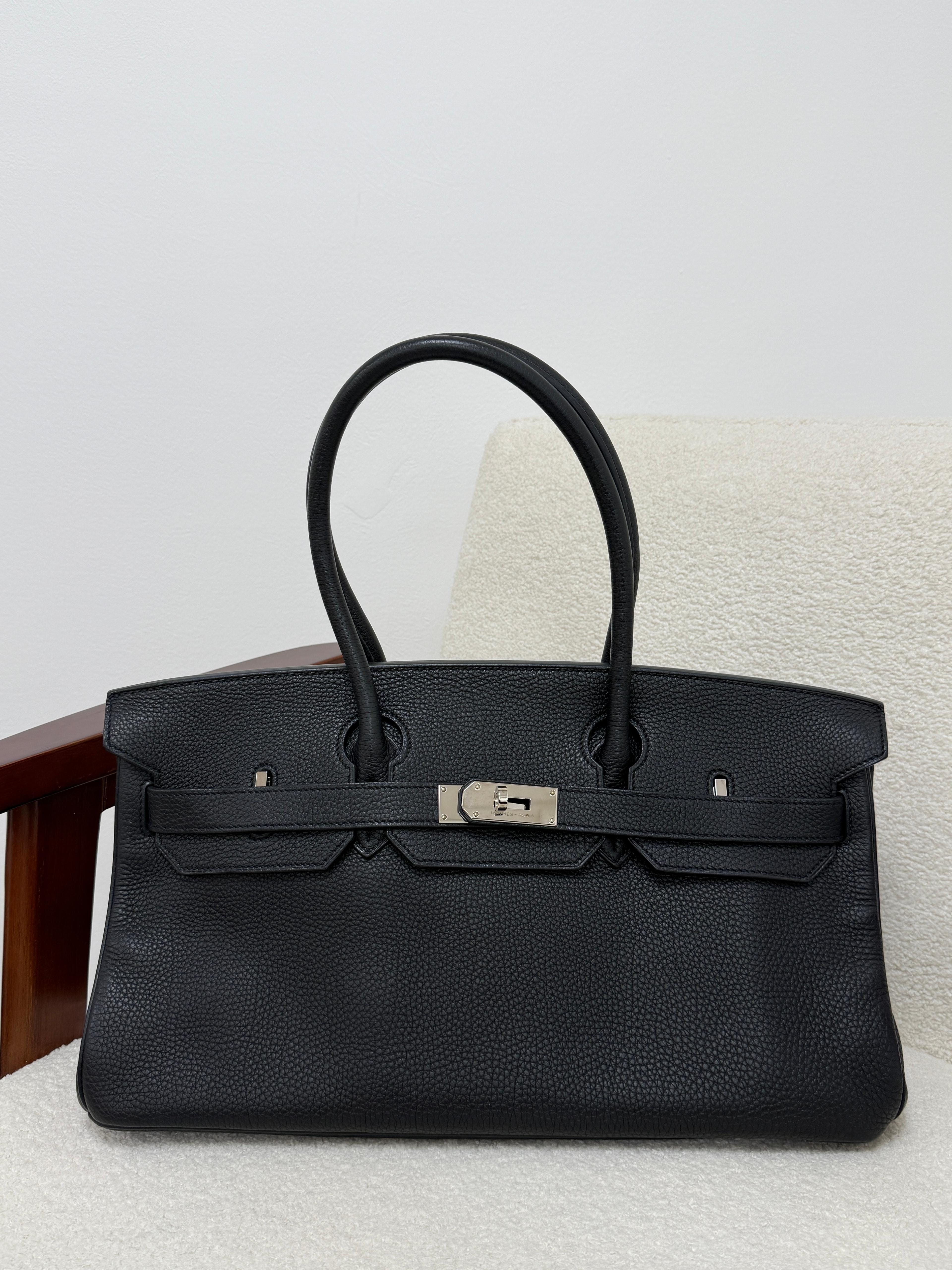 LUXURY PROMISE *LONDON LOCATED* PRELOVED HERMÈS JPG SHOULDER BIRKIN BLACK Togo Leather with Palladium Hardware