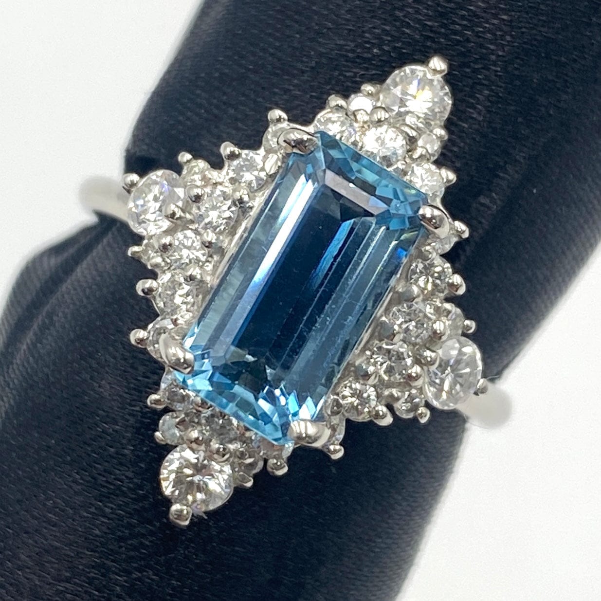 LUXURY PROMISE Pt900 Aquamarine Ring AQ1.71 D0.7 5.8g sorting 48764 US5.5