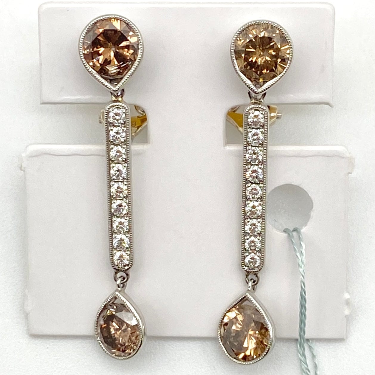 LUXURY PROMISE Pt900/K14WG Diamond Earrings D1.84 D1.83 D0.18*2 6.4 51999