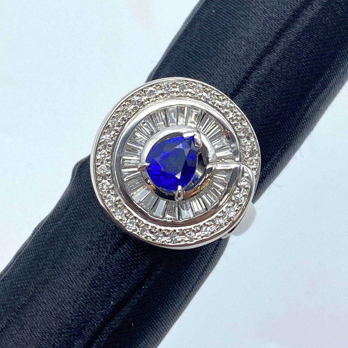 LUXURY PROMISE Pt900 Sapphire Ring S1.04 D0.88 US6.5 58834