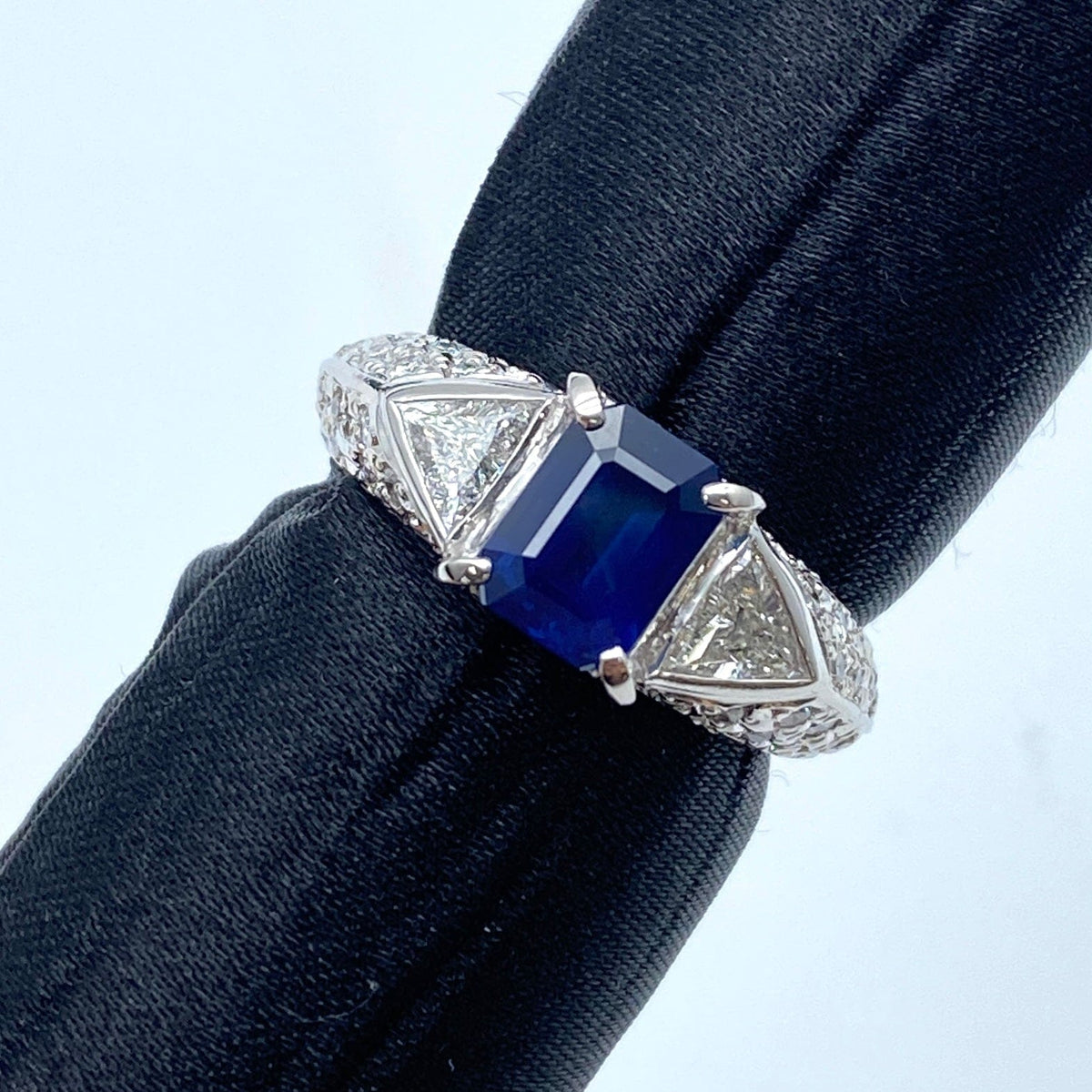 LUXURY PROMISE Pt900 Sapphire Ring S1.31 D0.68 US5.25 59927