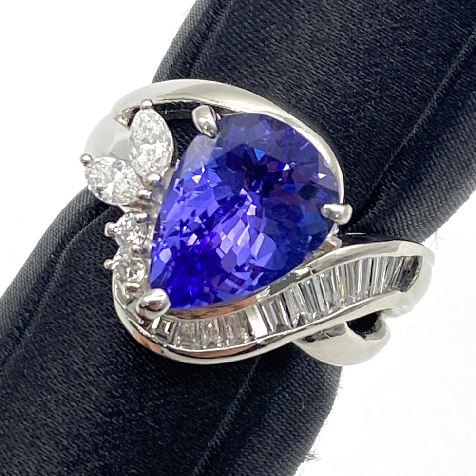 LUXURY PROMISE Pt900 Tanzanite Ring TNZ3.44 D0.55 11.5 Medium So 50198 US6.25