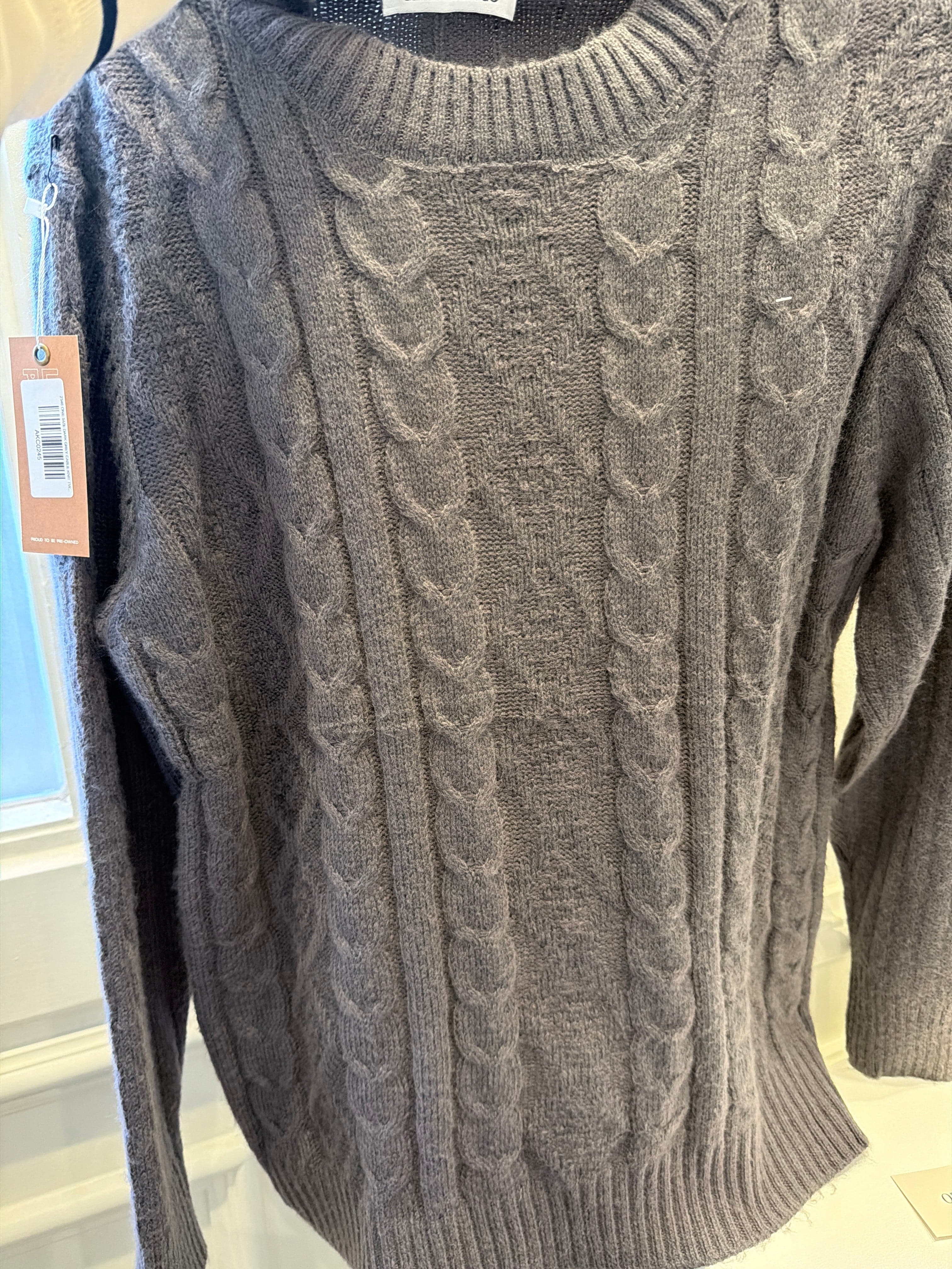 Luxury Promise 2346 ONE SIZE DARK GREY CABLE KNIT TWO PIECE CO ORD AKC0245