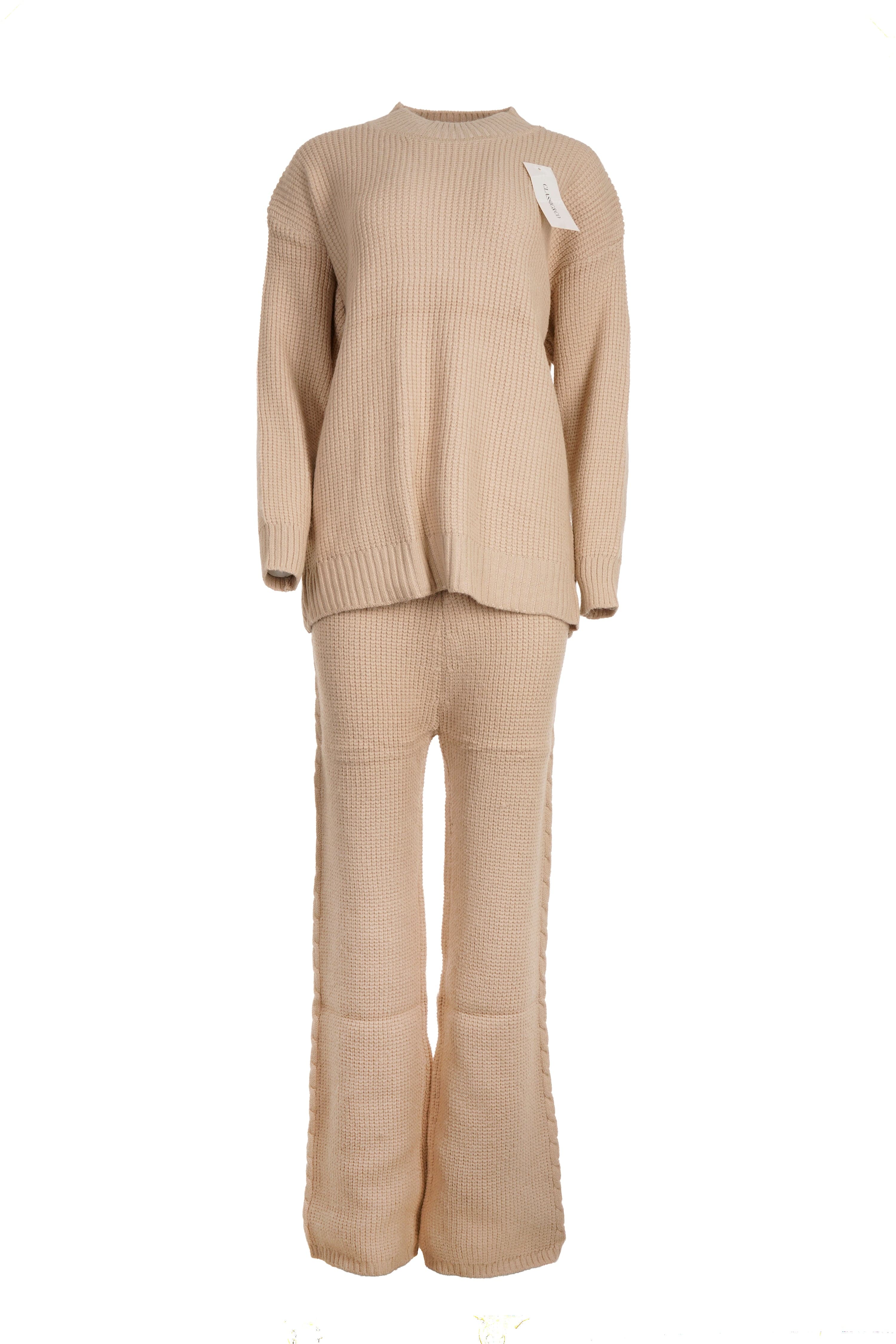 Luxury Promise 2350 CHUNKY KNIT BEIGE ONE SIZE TWO PIECE AKC0251