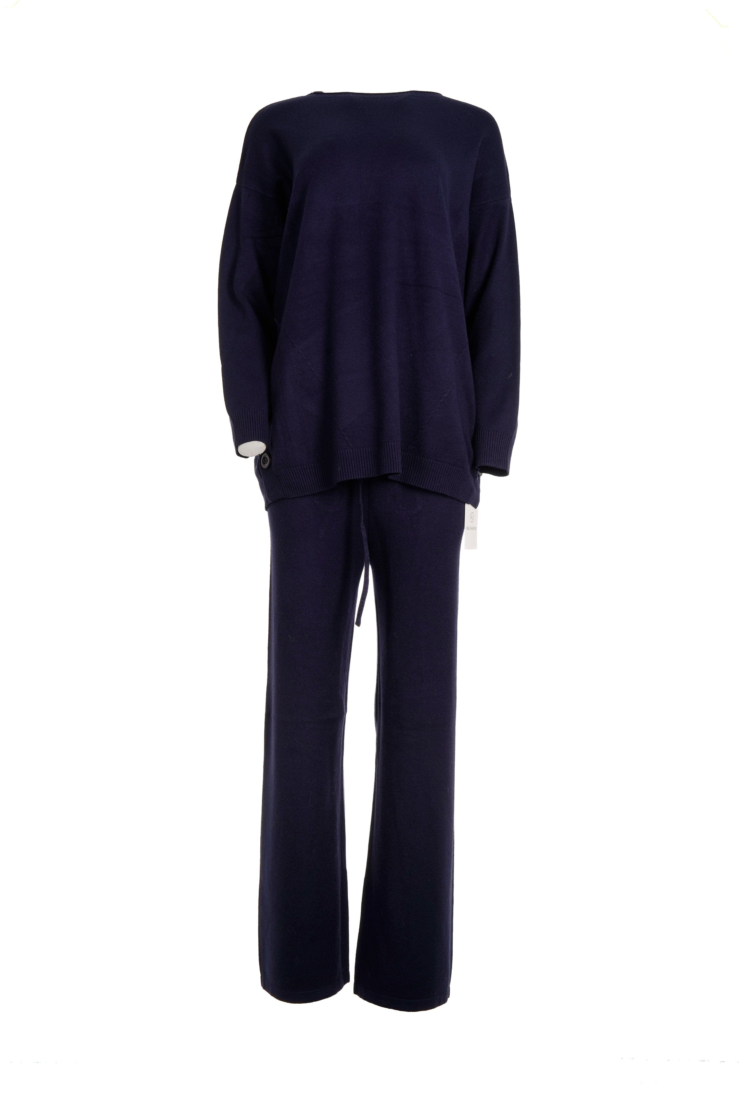 Luxury Promise A125A XL NAVY BUTTON SIDE CASHMERE SETS AKC0280